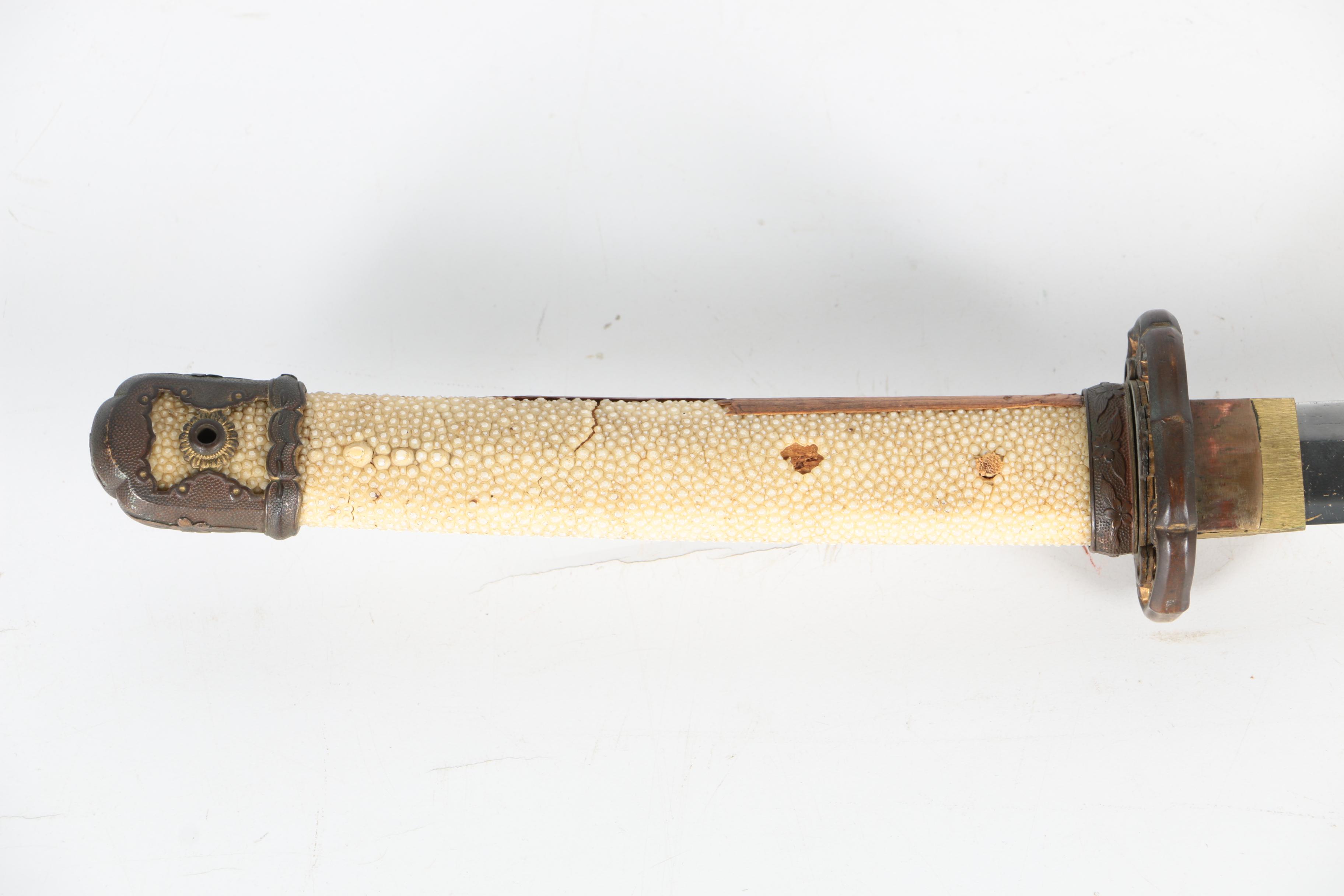 World War II Era Shin Guntō Japanese Sword with Metal Scabbard