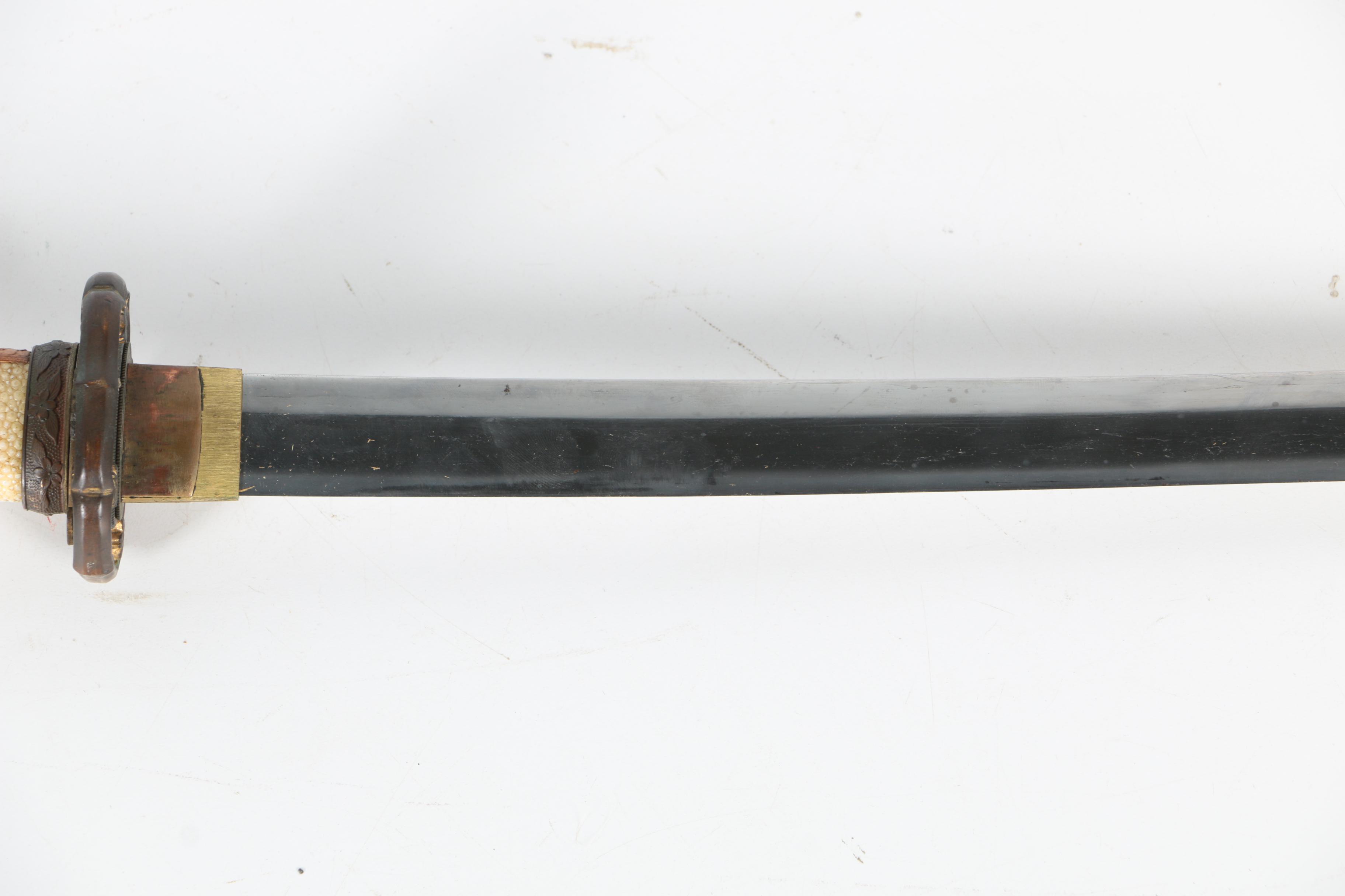 World War II Era Shin Guntō Japanese Sword with Metal Scabbard