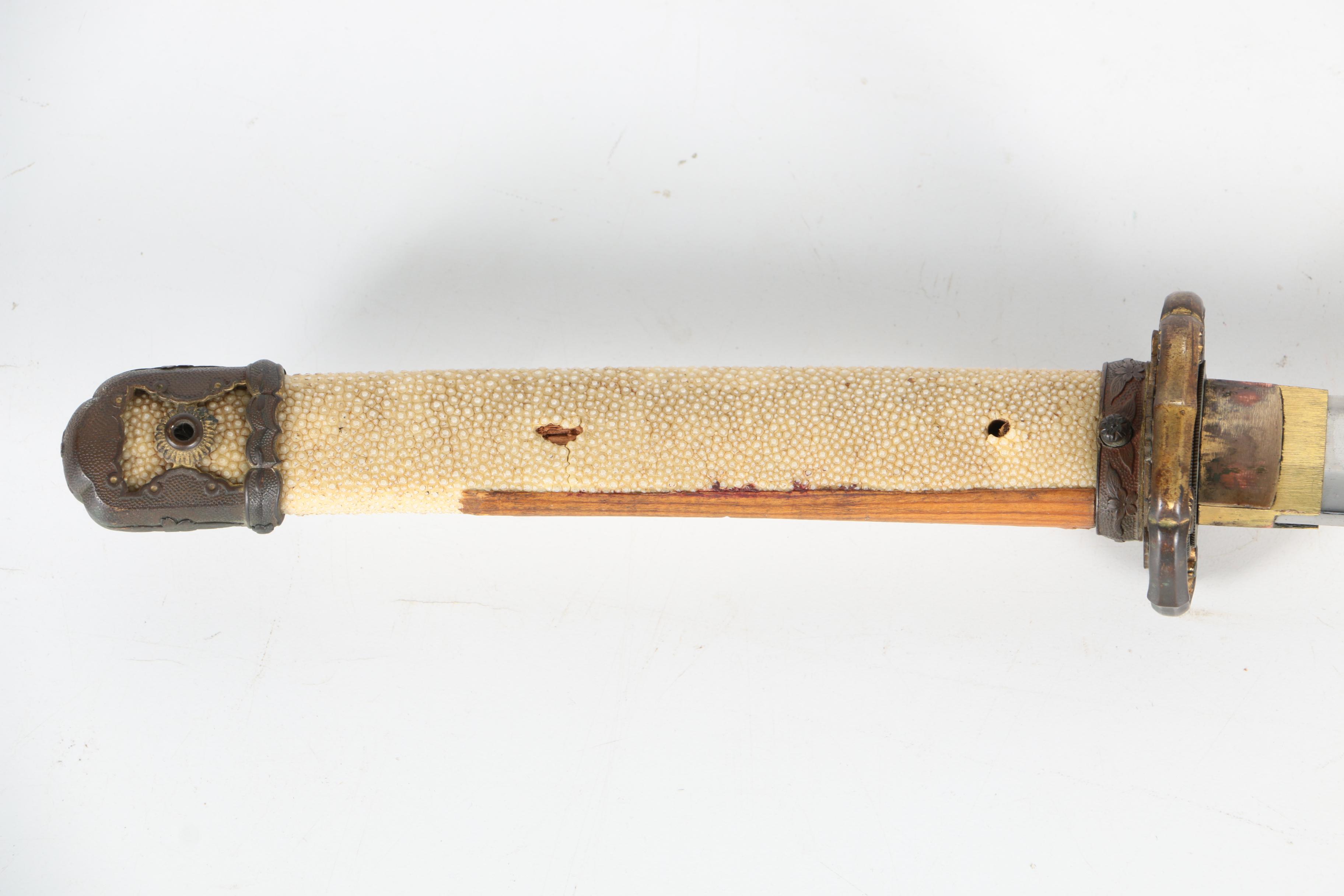 World War II Era Shin Guntō Japanese Sword with Metal Scabbard