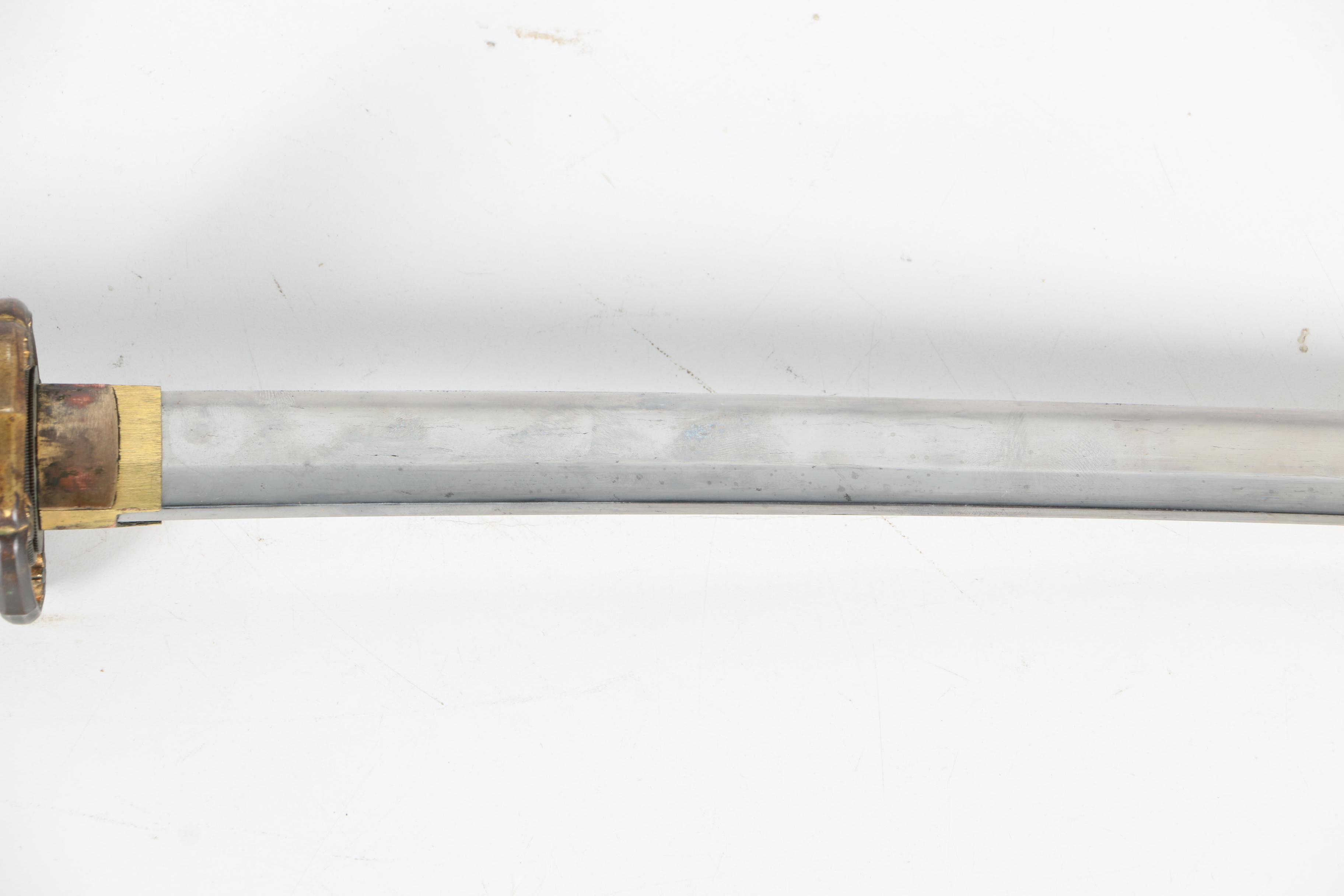 World War II Era Shin Guntō Japanese Sword with Metal Scabbard