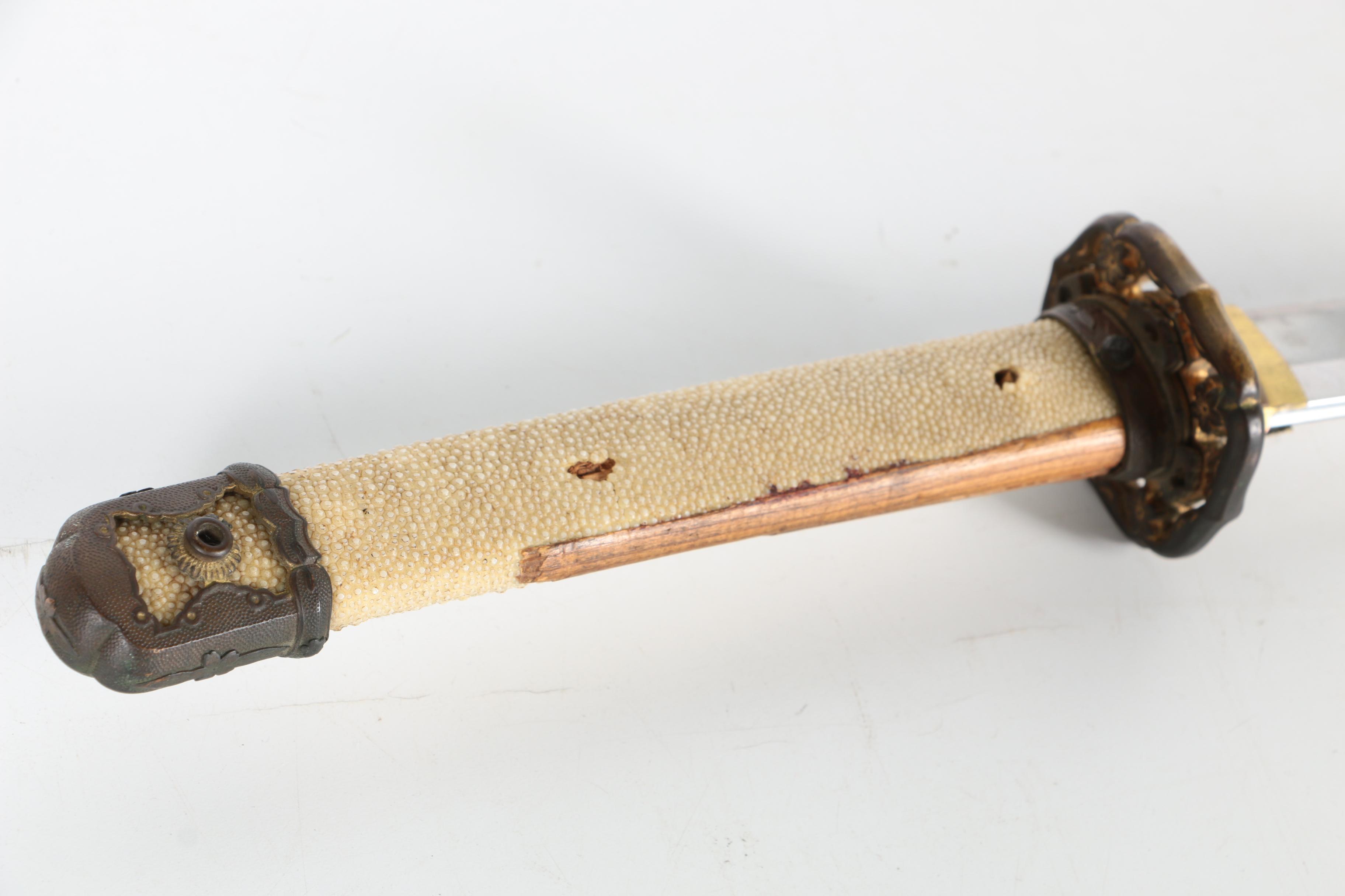 World War II Era Shin Guntō Japanese Sword with Metal Scabbard