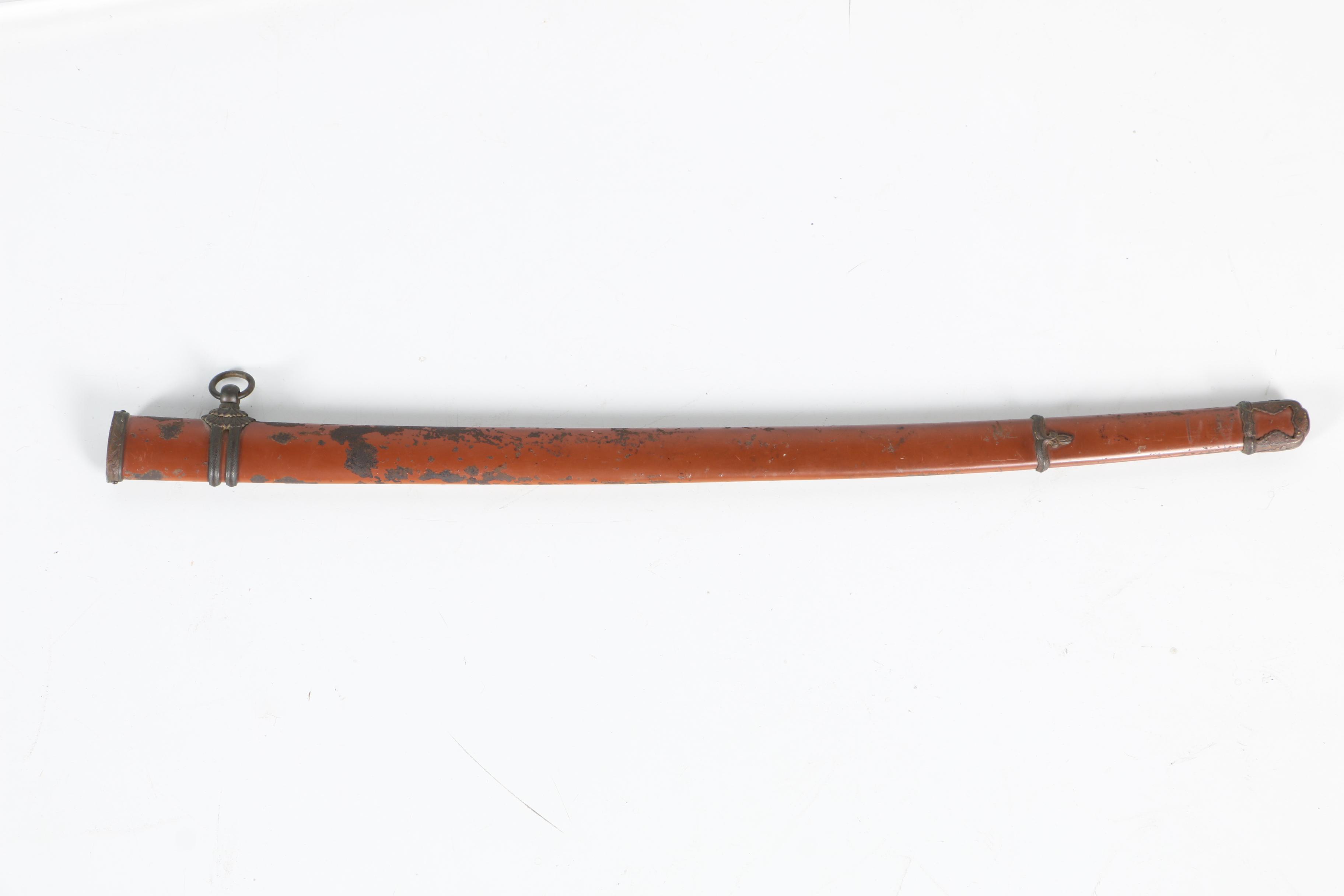 World War II Era Shin Guntō Japanese Sword with Metal Scabbard