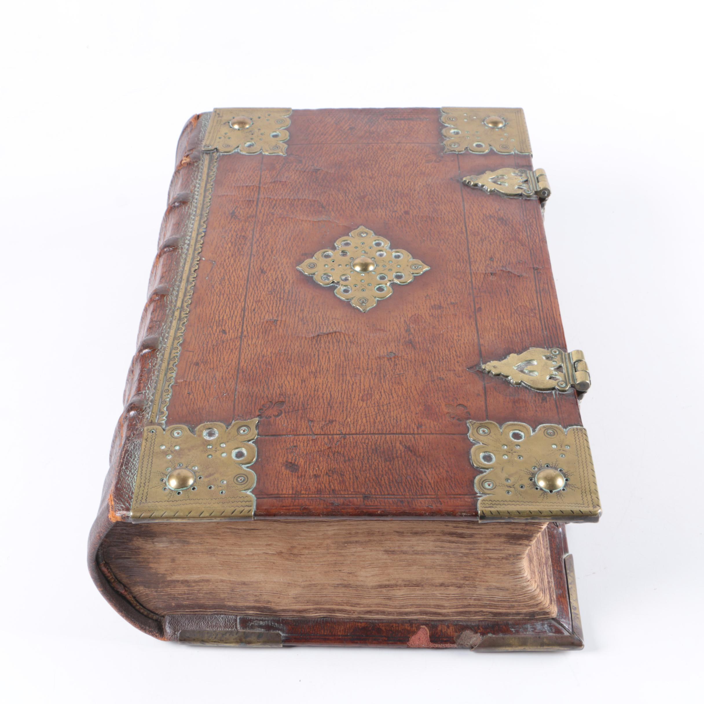 1637 First Edition Statenvertaling Dutch Bible with Oak Boards