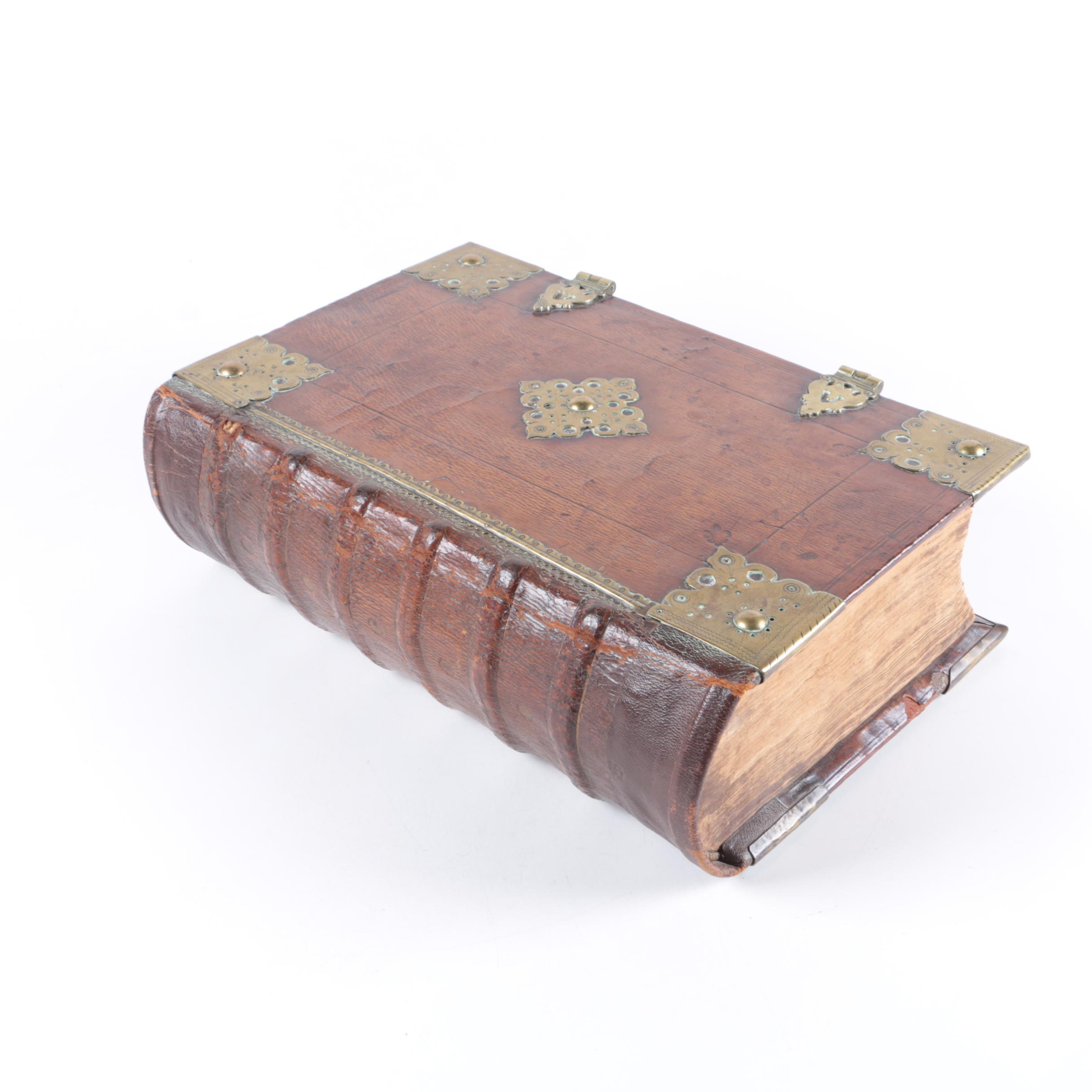 1637 First Edition Statenvertaling Dutch Bible with Oak Boards