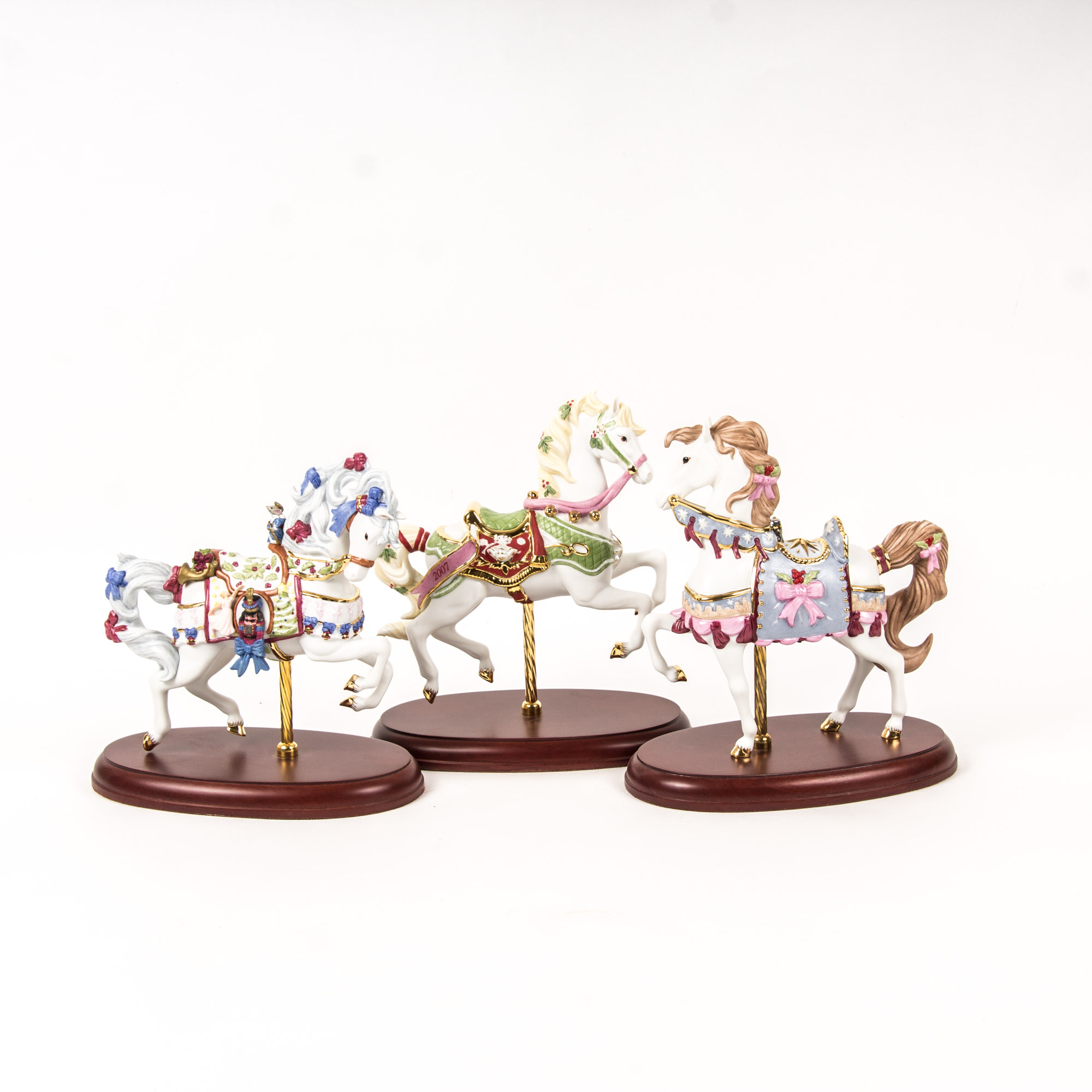 2000s Lenox Christmas Carousel Horses