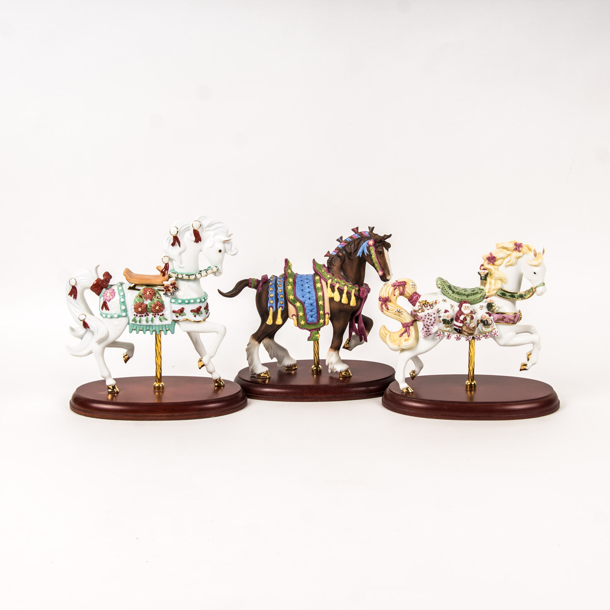 2000s Lenox Christmas Carousel Horses