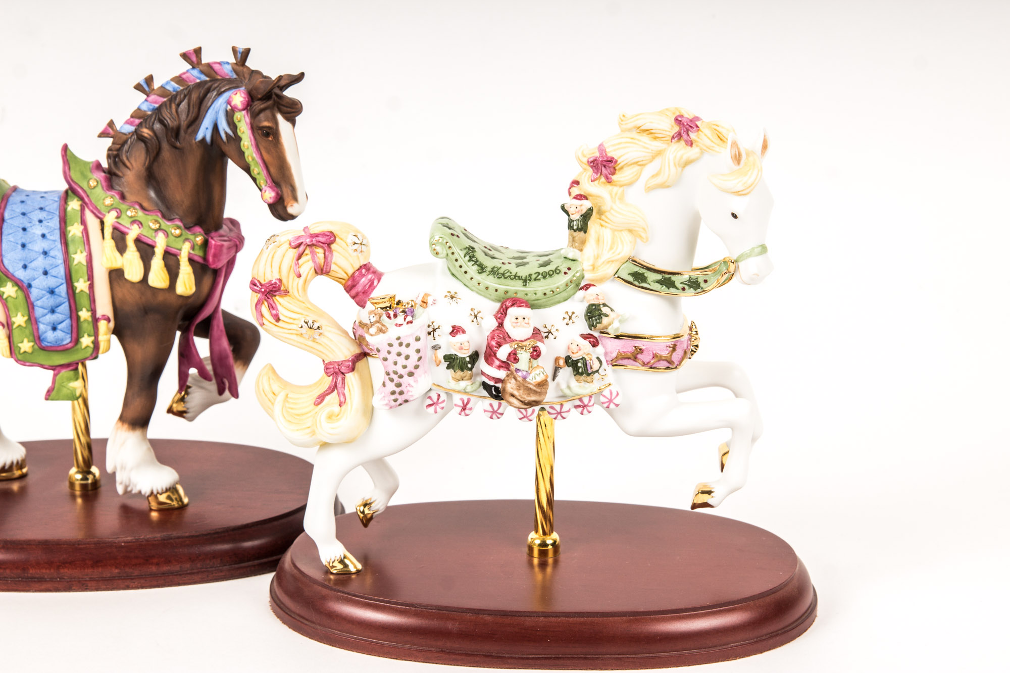 2000s Lenox Christmas Carousel Horses