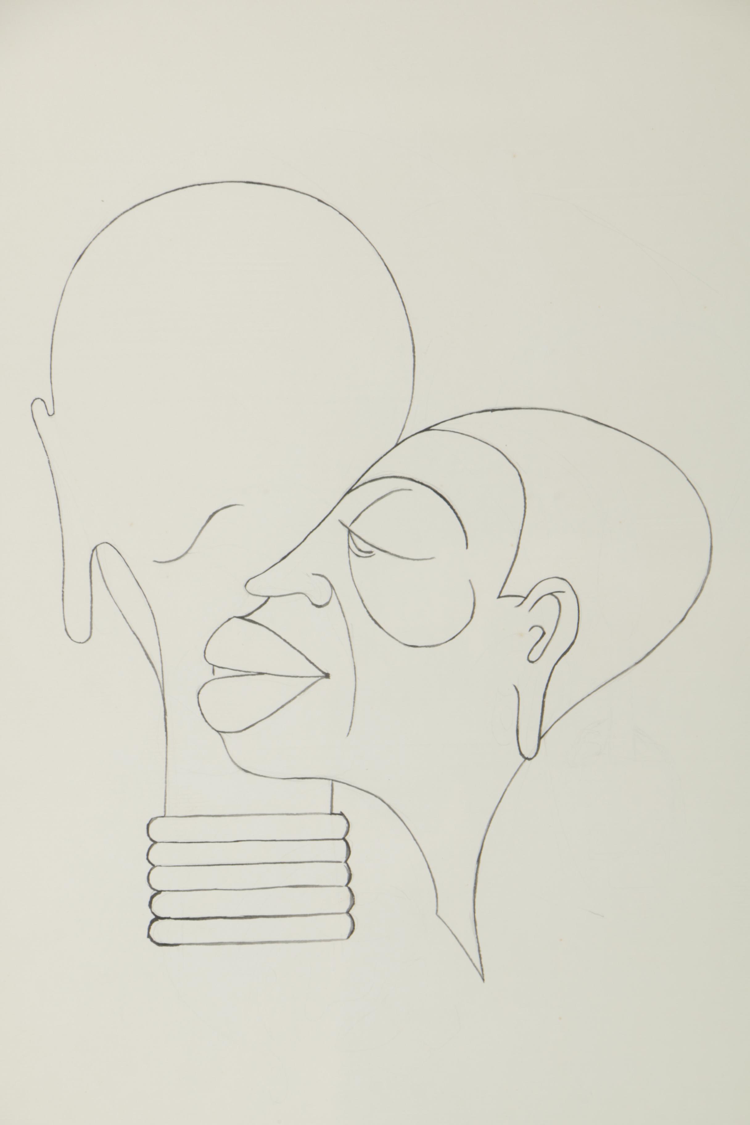 Ink Painting of Portrait