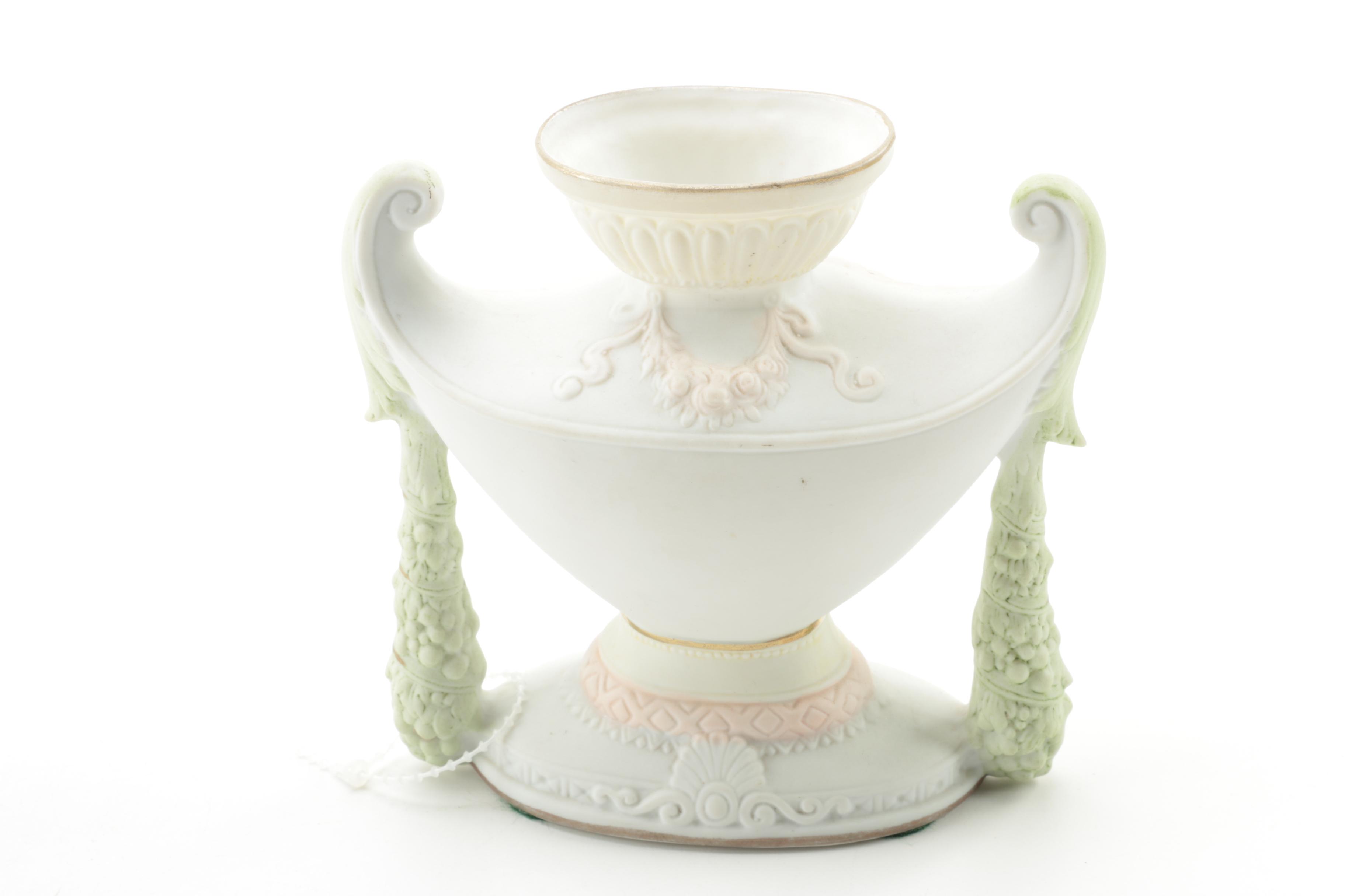 Antique Shafer & Vater Porcelain Shaving Mug and Vintage Vase