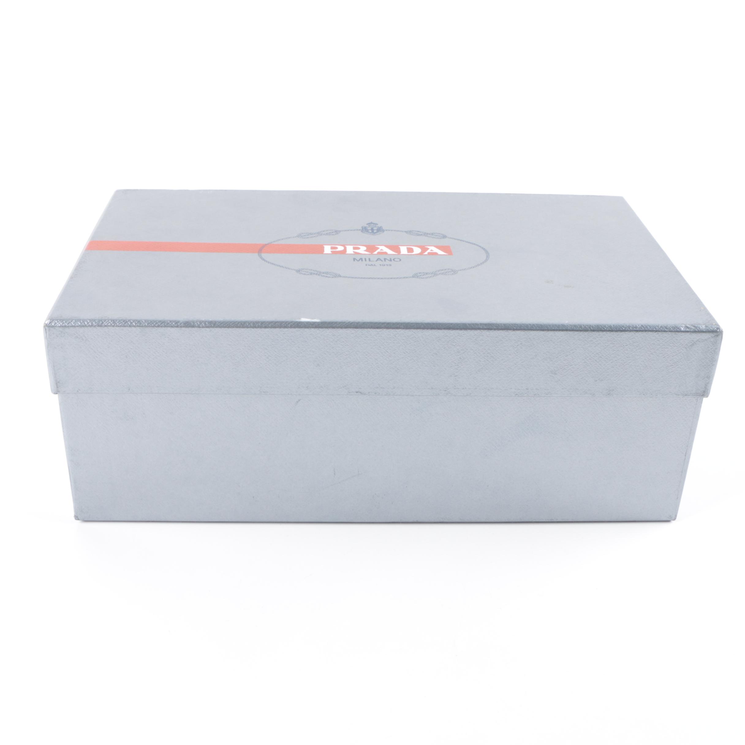 Prada Black Leather and Cork Wedge Slides