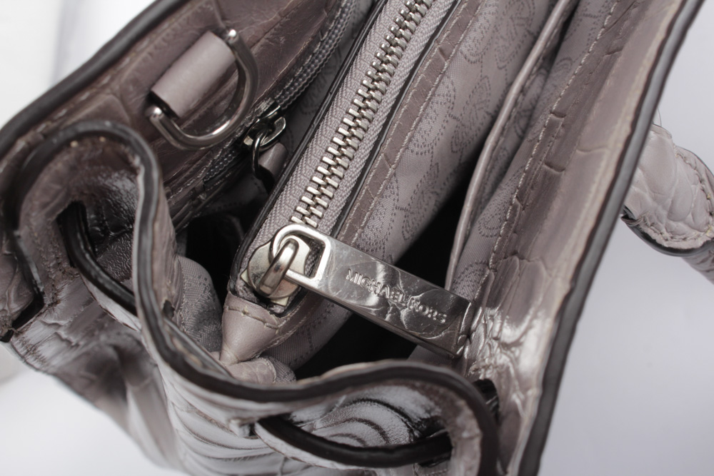 MICHAEL Michael Kors Hamilton Alligator Embossed Leather Handbag