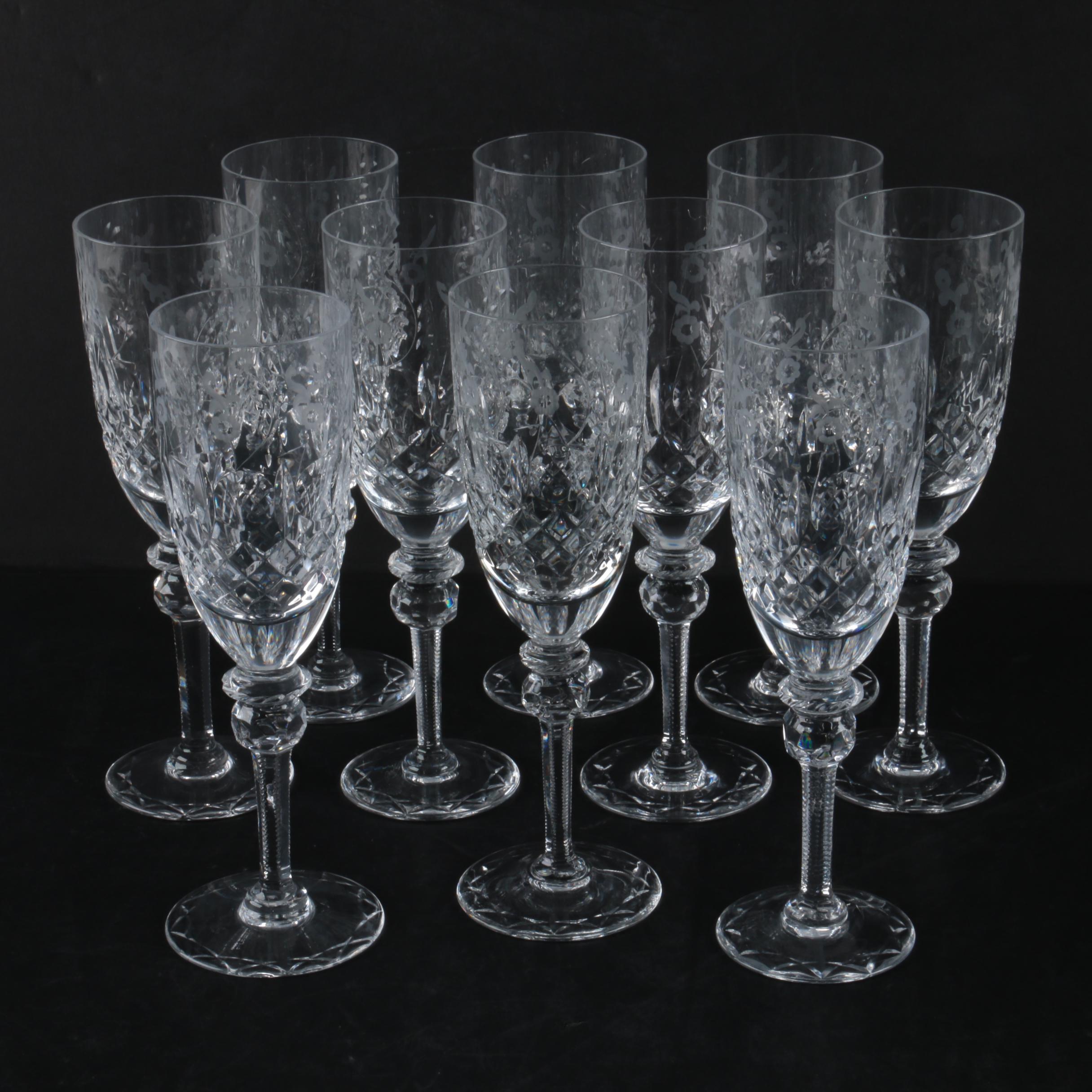 Rogaska "Gallia" Crystal Champagne Flutes