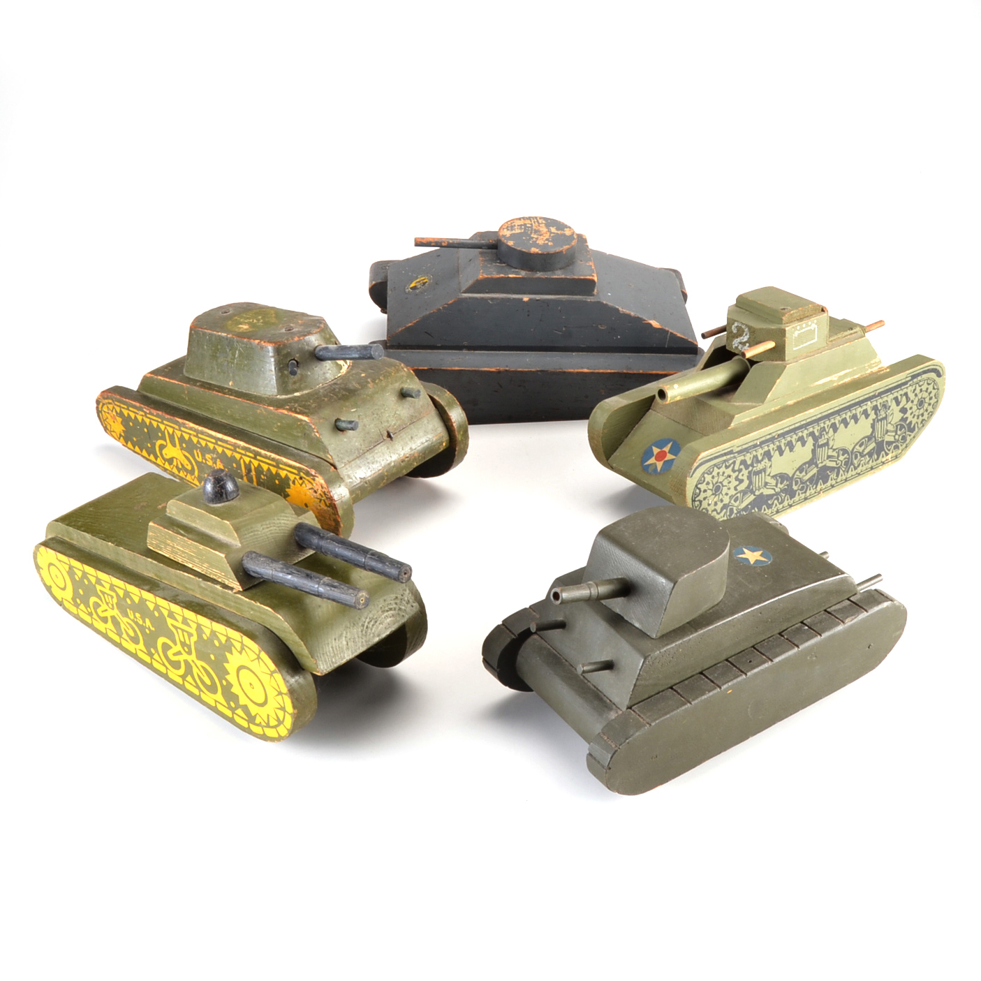 Vintage Wood Military Toys