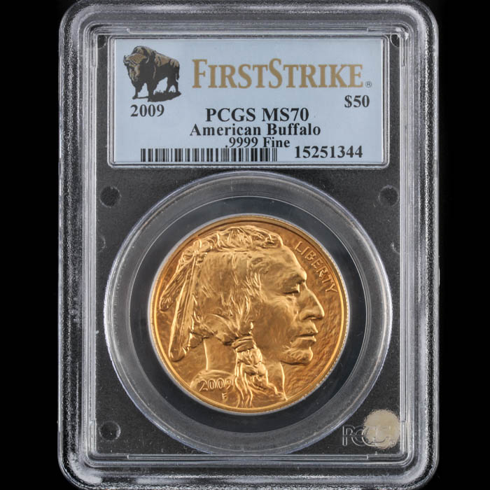 PCGS Graded MS70 2009 American Buffalo $50 Gold Bullion Coin