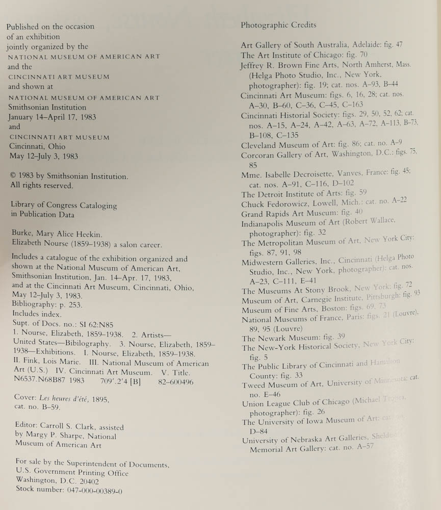 Collection of Elizabeth Nourse-Related Publications