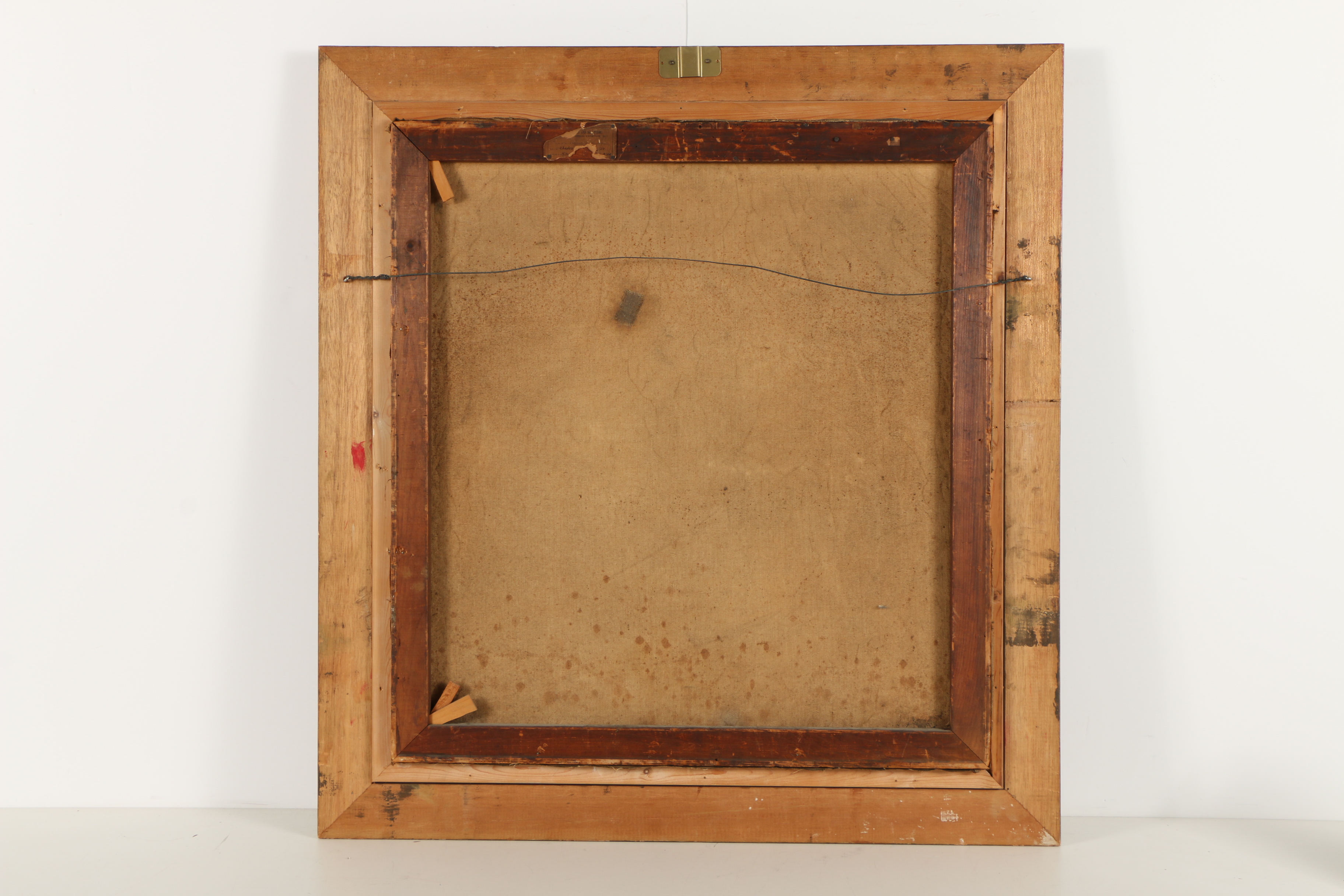 Vintage Oil Painting on Canvas of Boats at a Pier