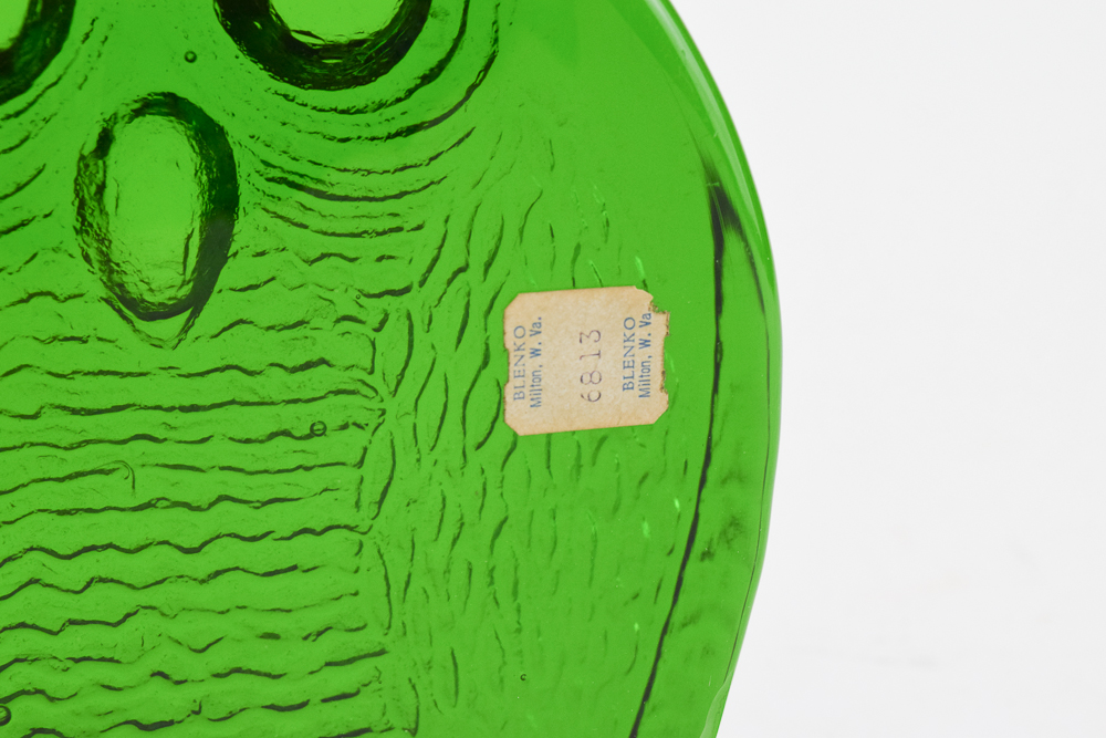 Blenko Glass Owl Bookends