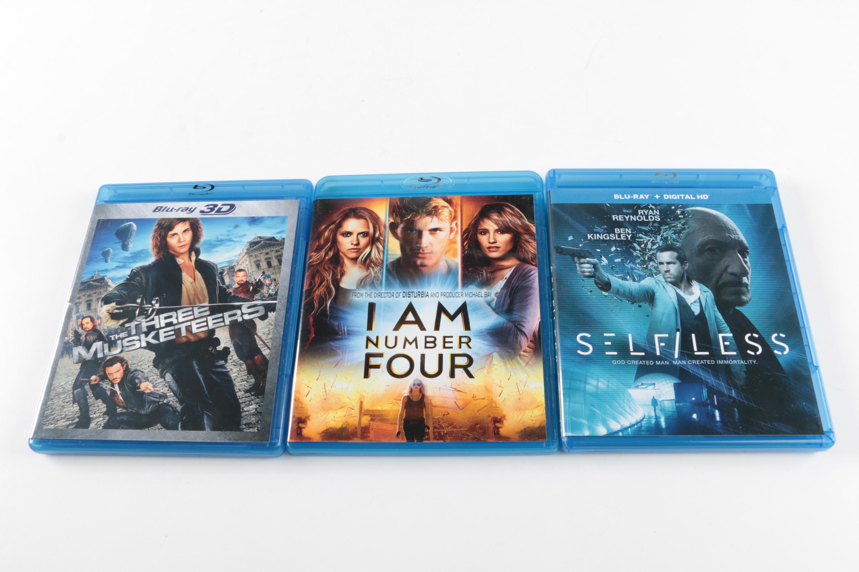 Collection of Action Film Blu-rays Including "Three Musketeers" and "Red Dawn"