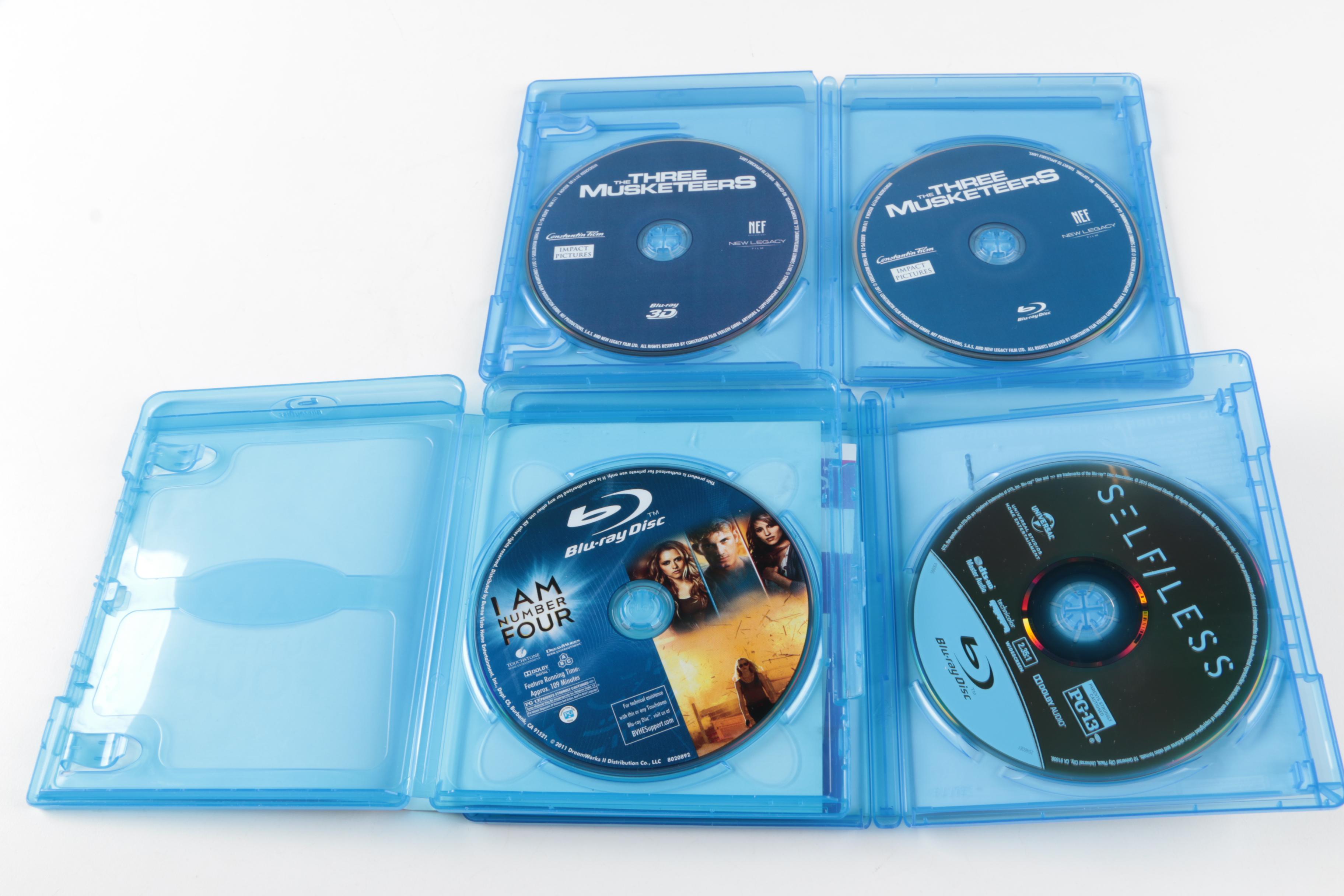 Collection of Action Film Blu-rays Including "Three Musketeers" and "Red Dawn"