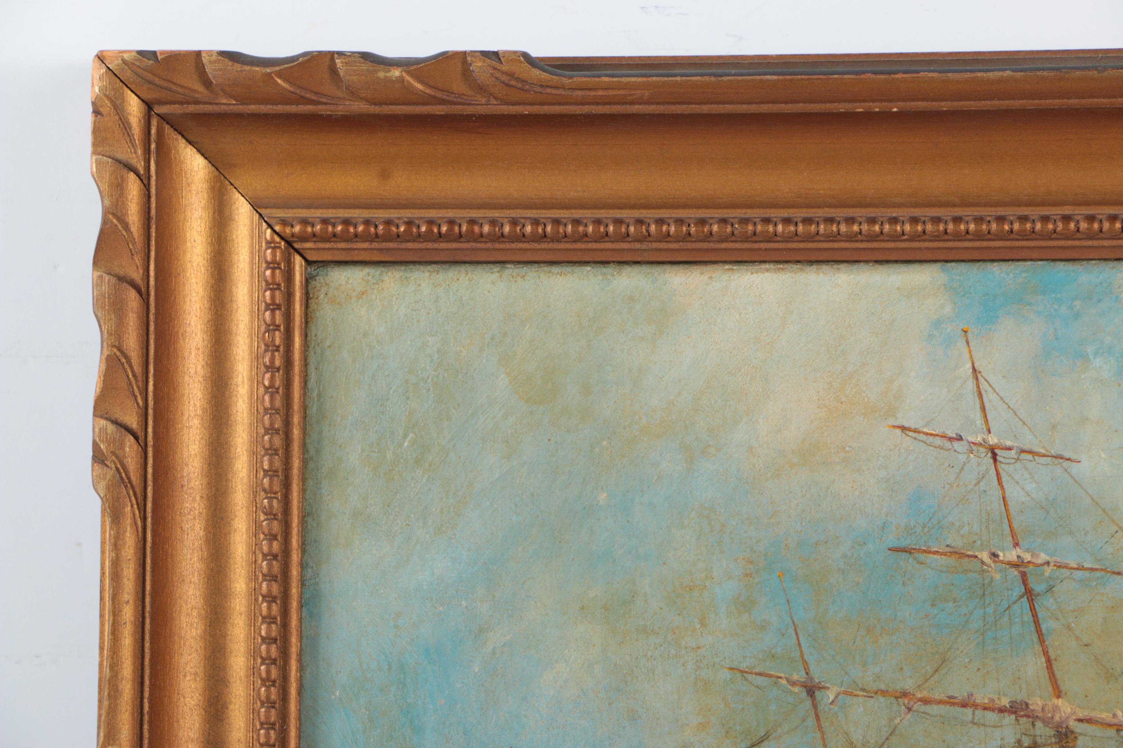 Oil Painting on Canvas of a Square Rigged Brig at Sea