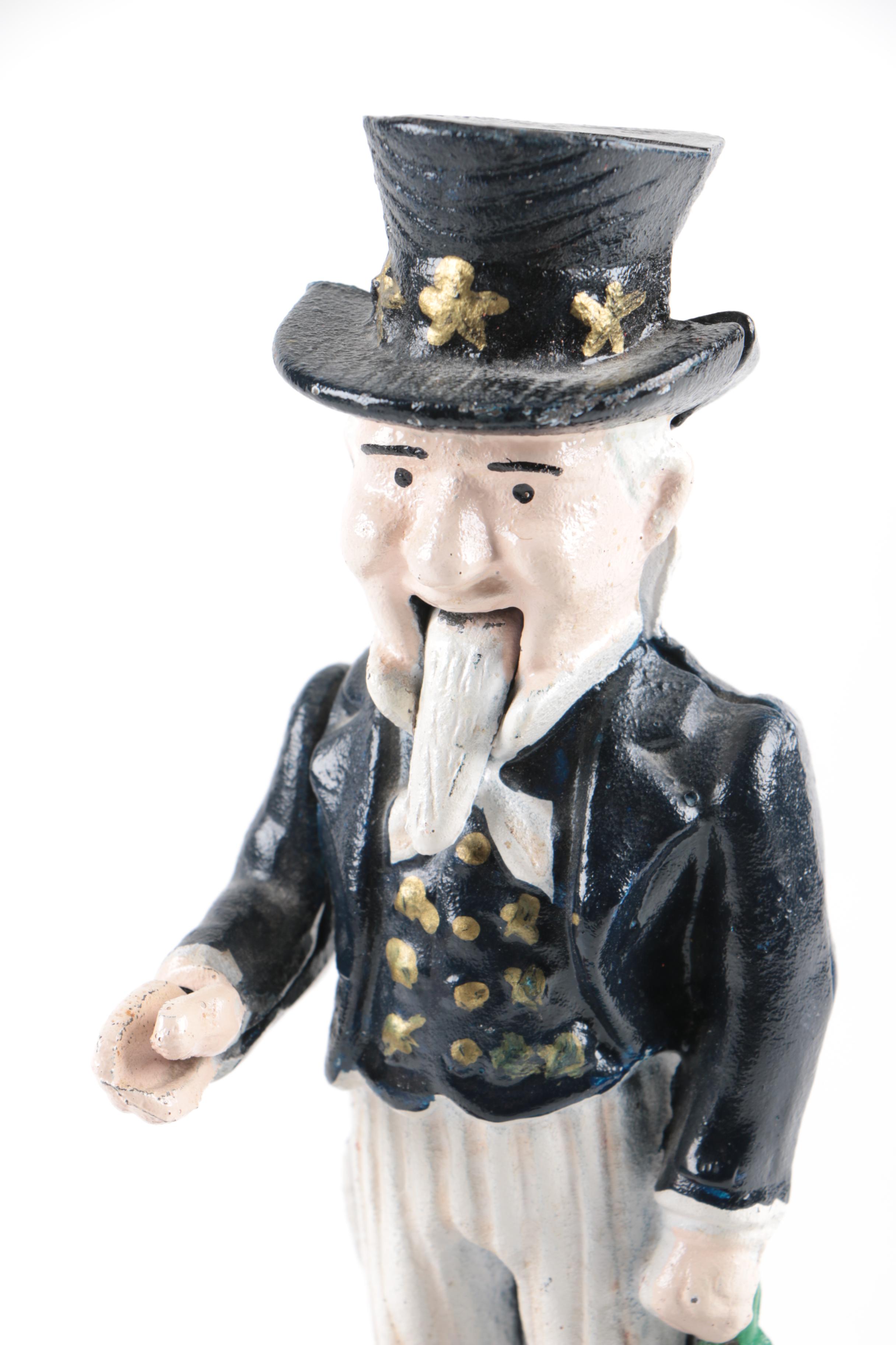 Vintage Uncle Sam Cast Iron Mechanical Bank