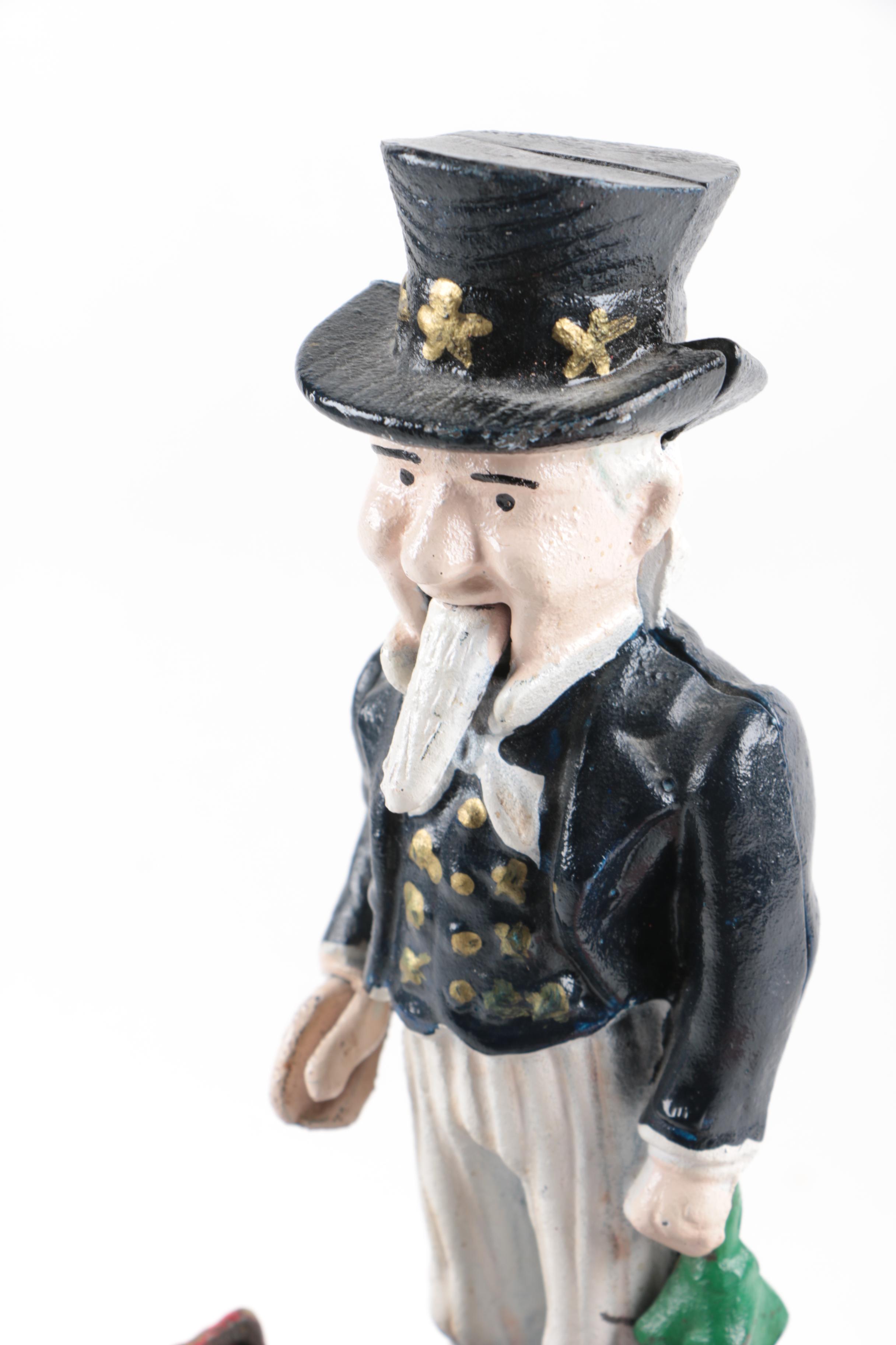 Vintage Uncle Sam Cast Iron Mechanical Bank