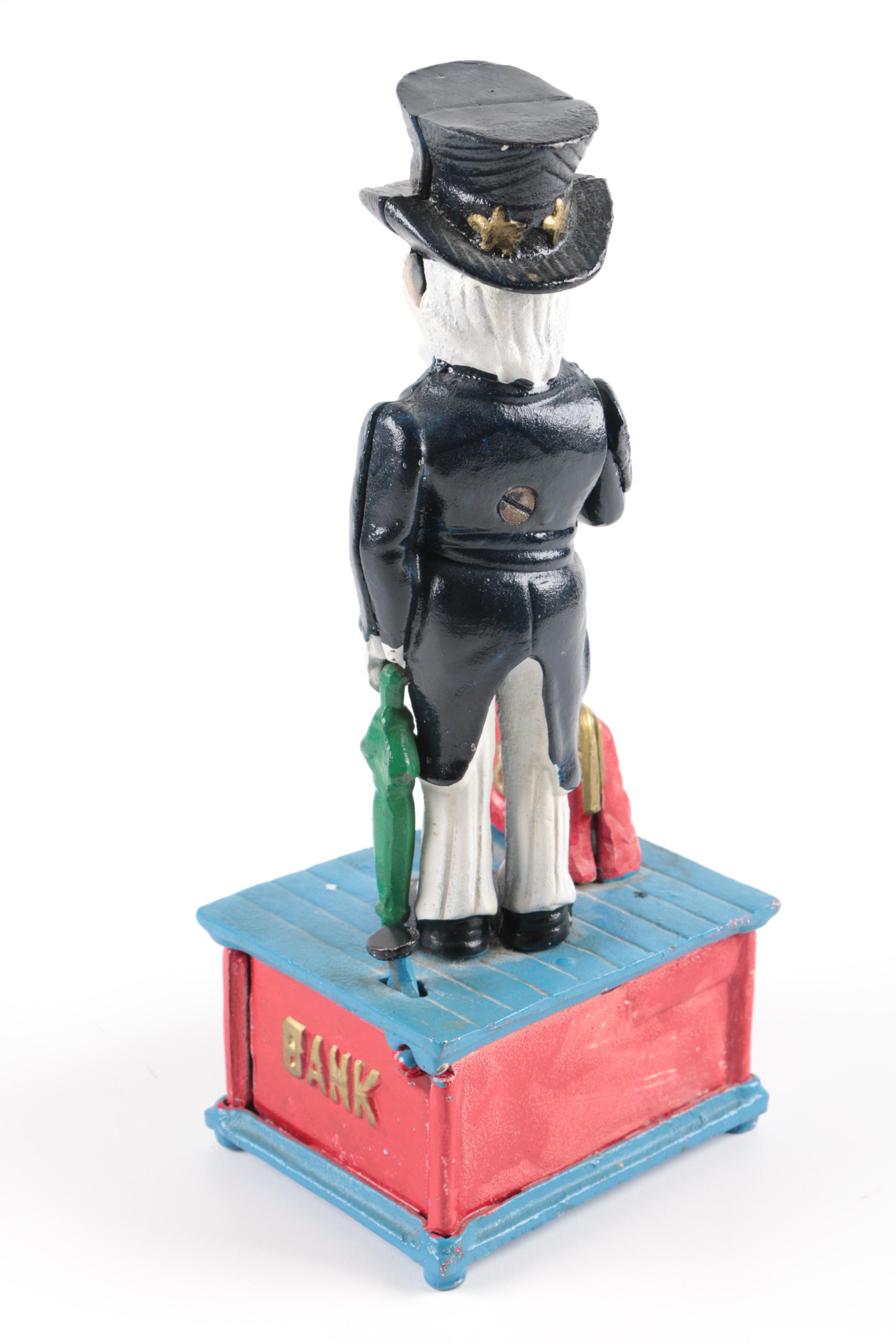 Vintage Uncle Sam Cast Iron Mechanical Bank