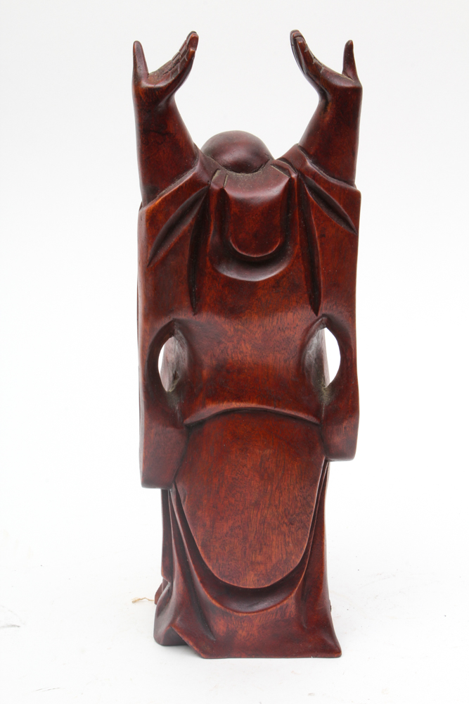 Chinese Carved Wood Budai Statue