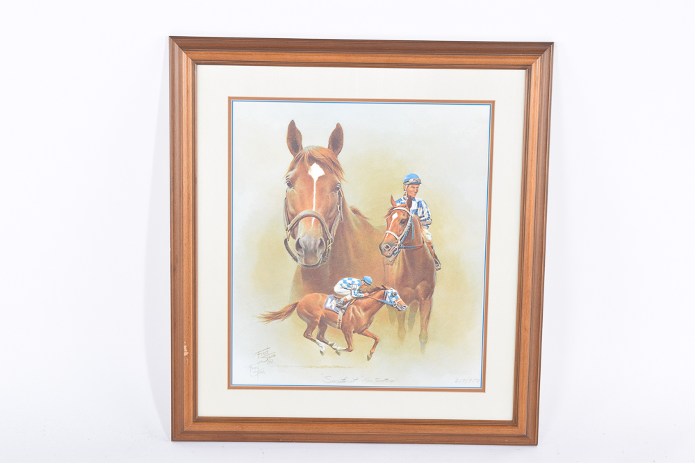 Fred Stone 1984 Limited Edition Offset Lithograph "Secretariat, Ron Turcotte Up"