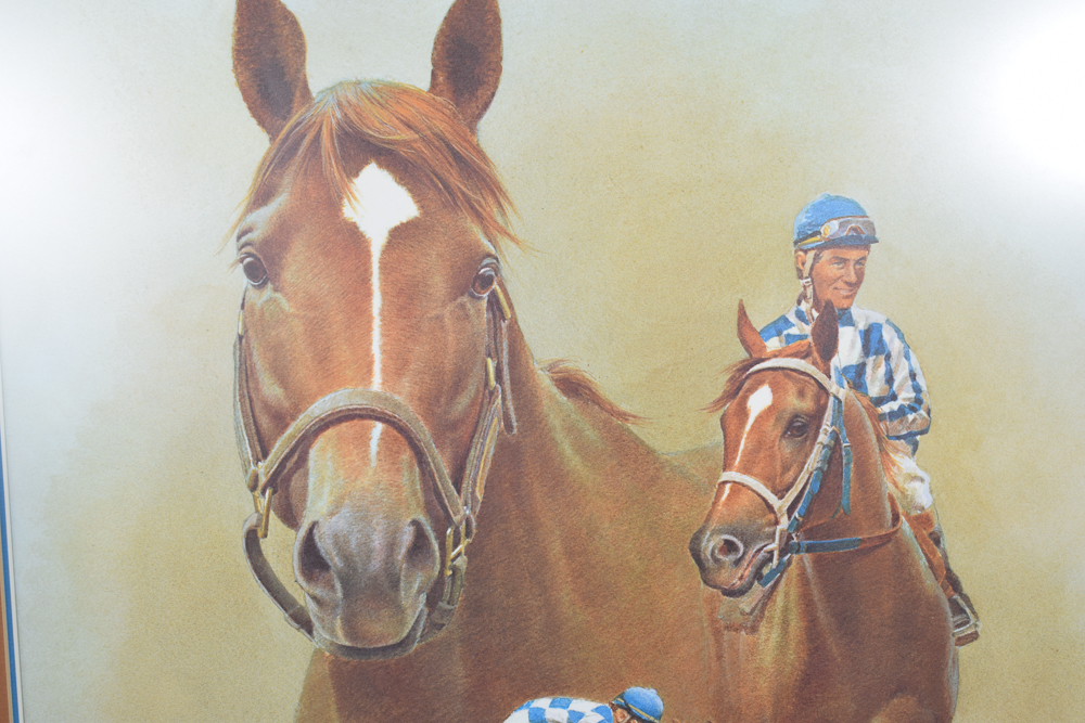 Fred Stone 1984 Limited Edition Offset Lithograph "Secretariat, Ron Turcotte Up"