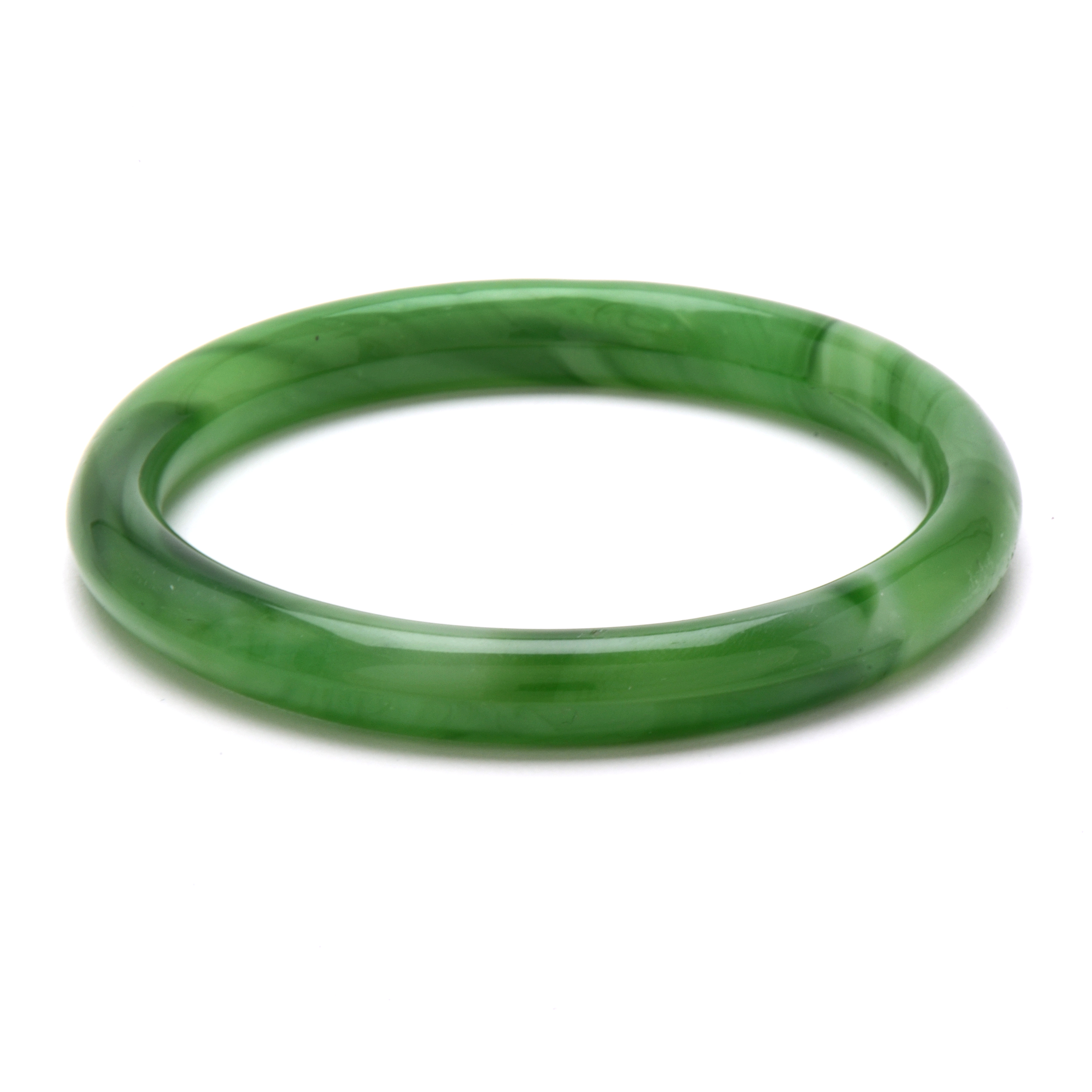 Green Glass Bangle Bracelet