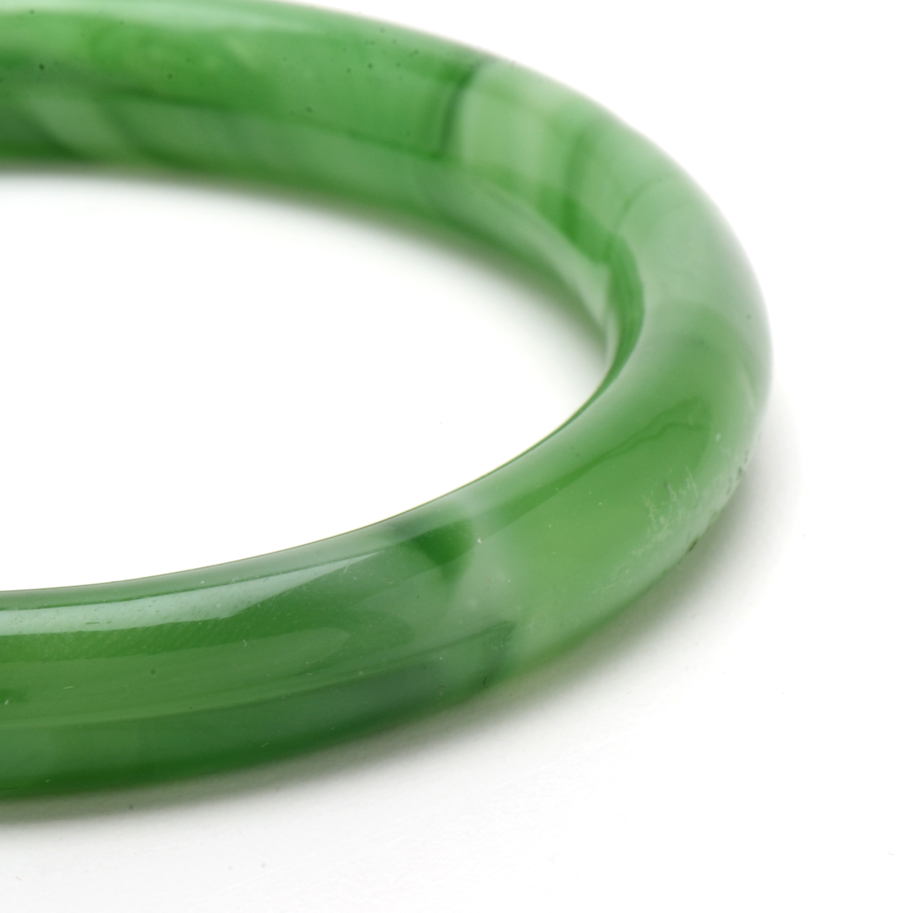 Green Glass Bangle Bracelet