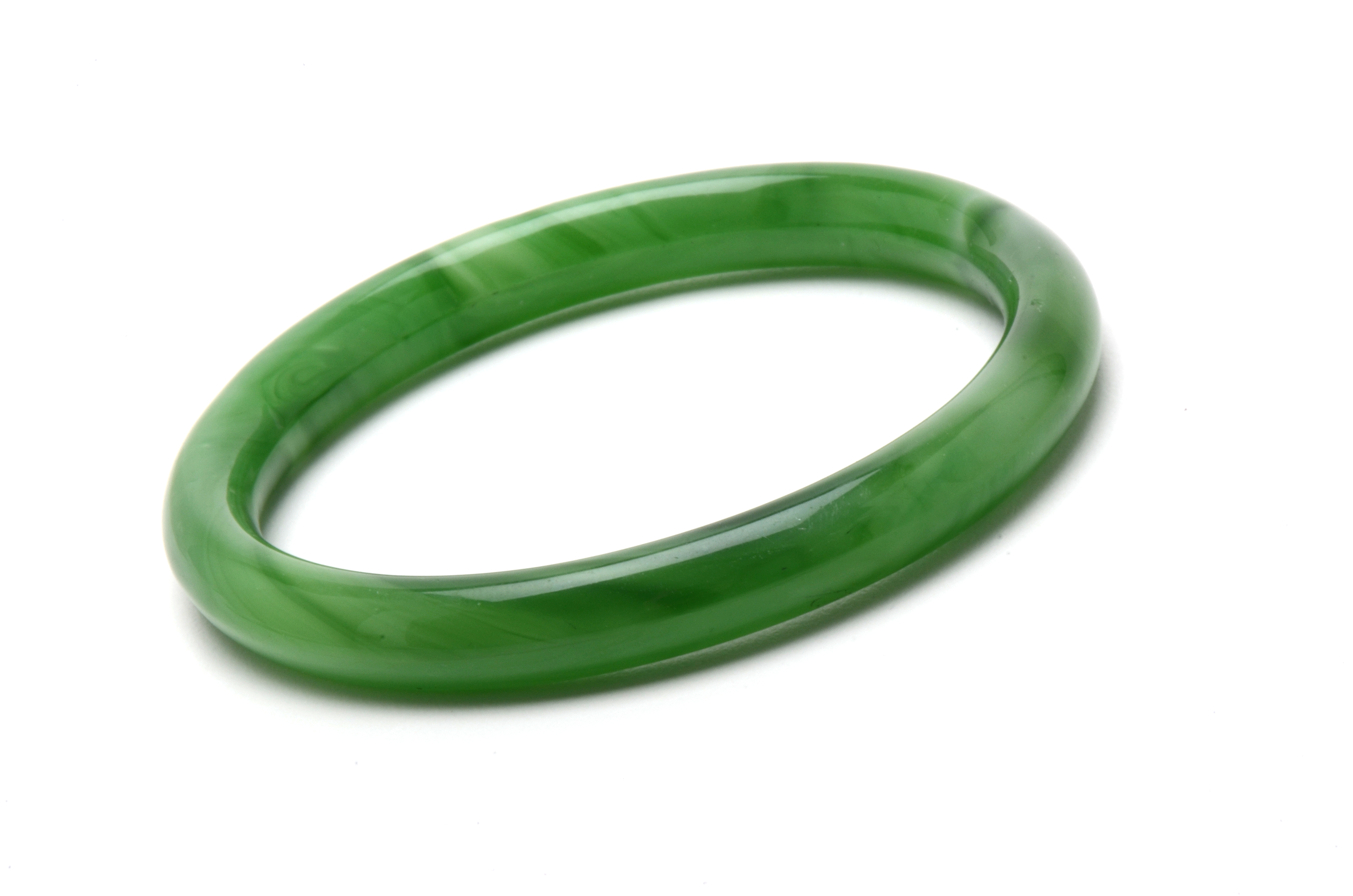 Green Glass Bangle Bracelet