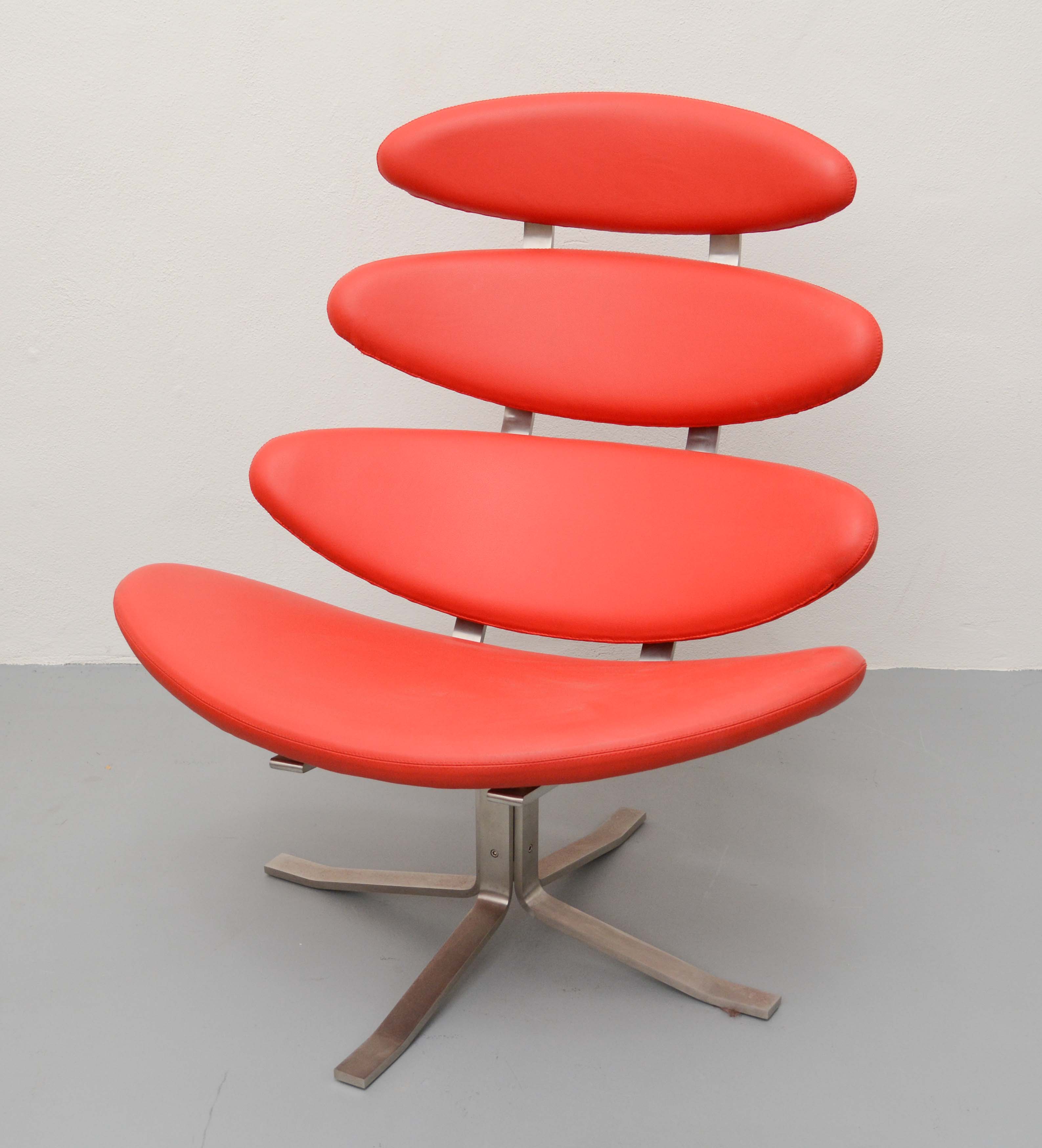 Mid Century Modern Lounge Chair and Ottoman After Jørgensen "Corona"