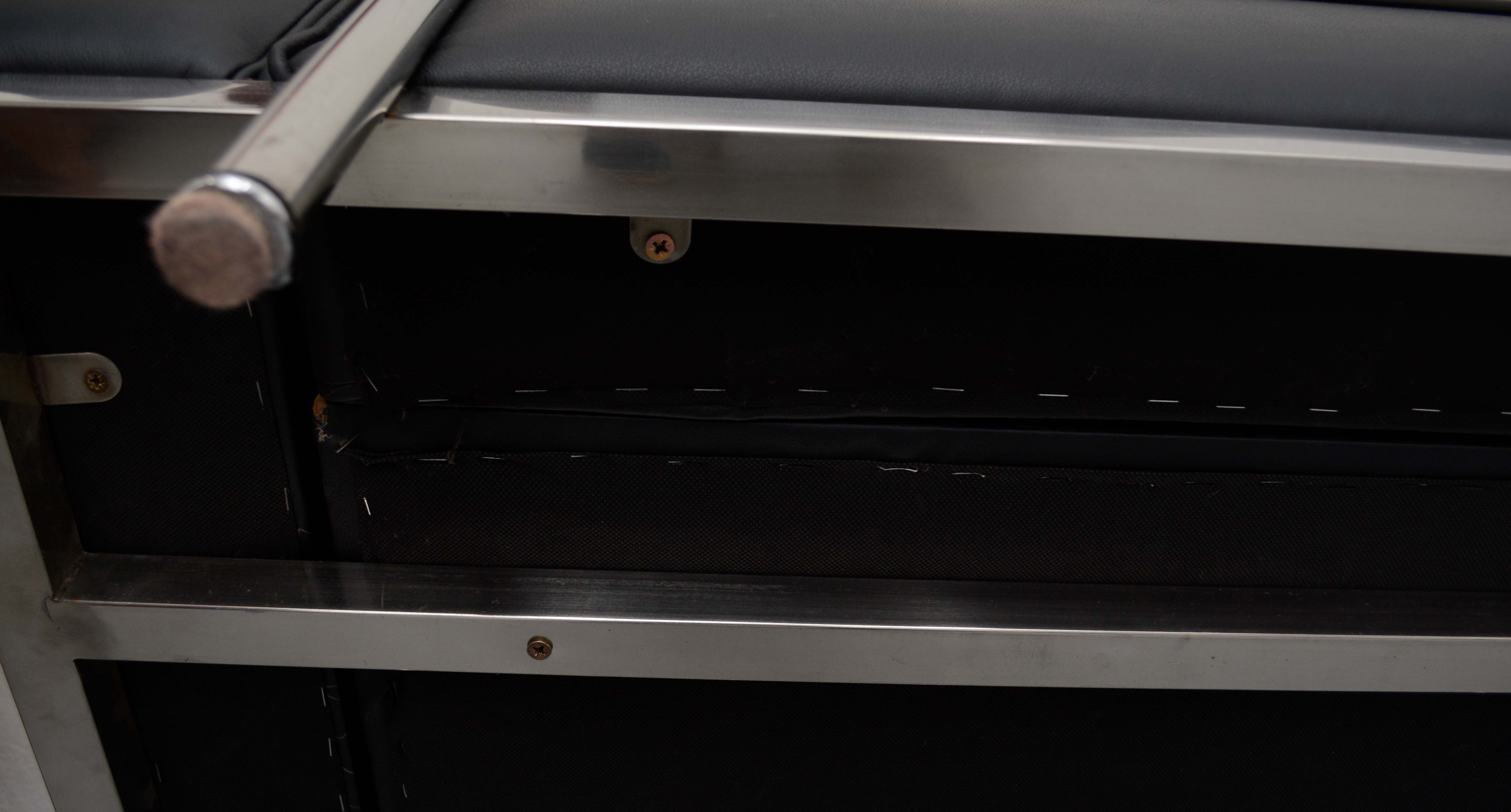 Pair of Mid Century Modern Style Leather Club Chairs After Le Corbusier "LC3"