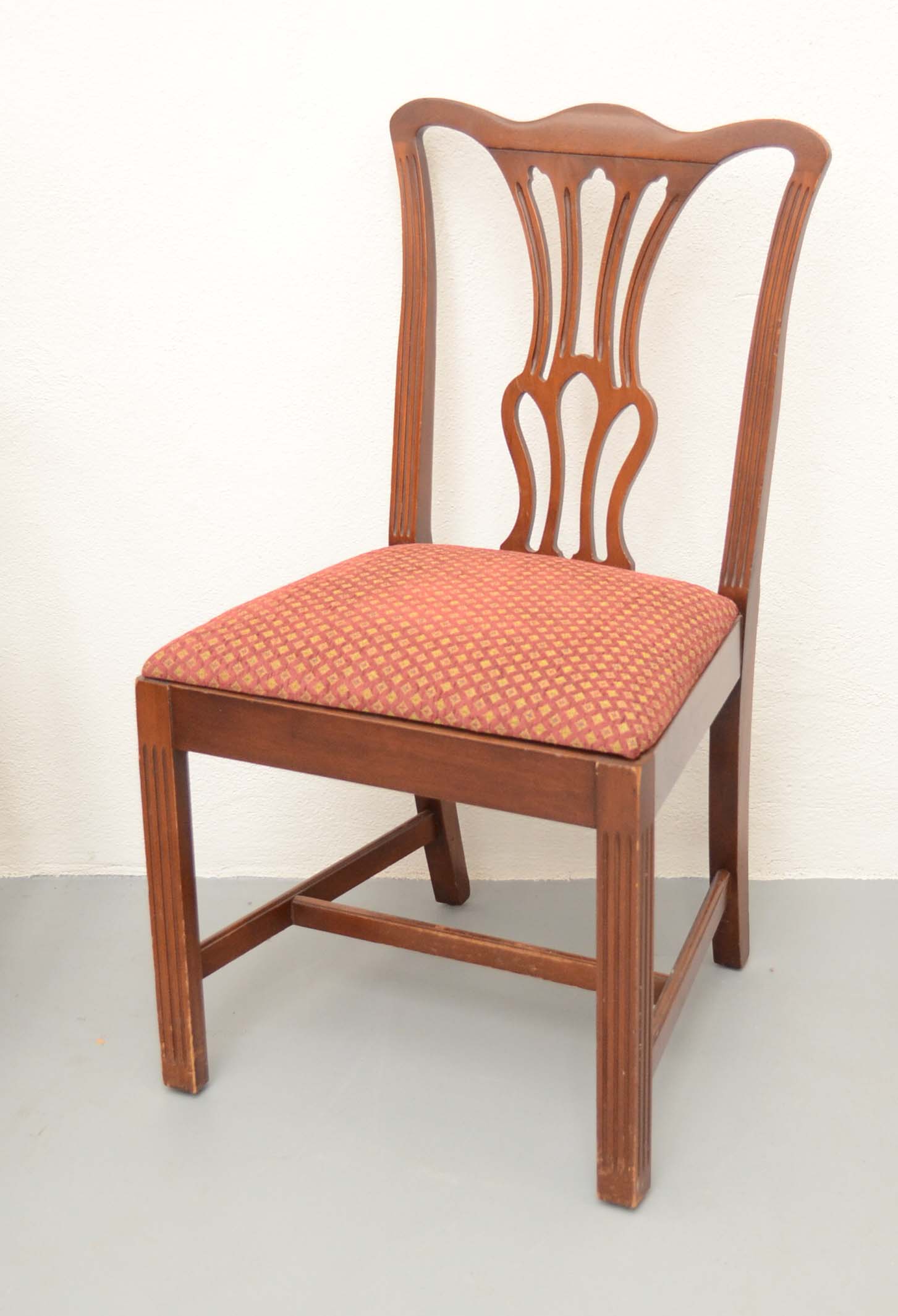 Eight Chippendale Style Dining Chairs by Paine Furniture