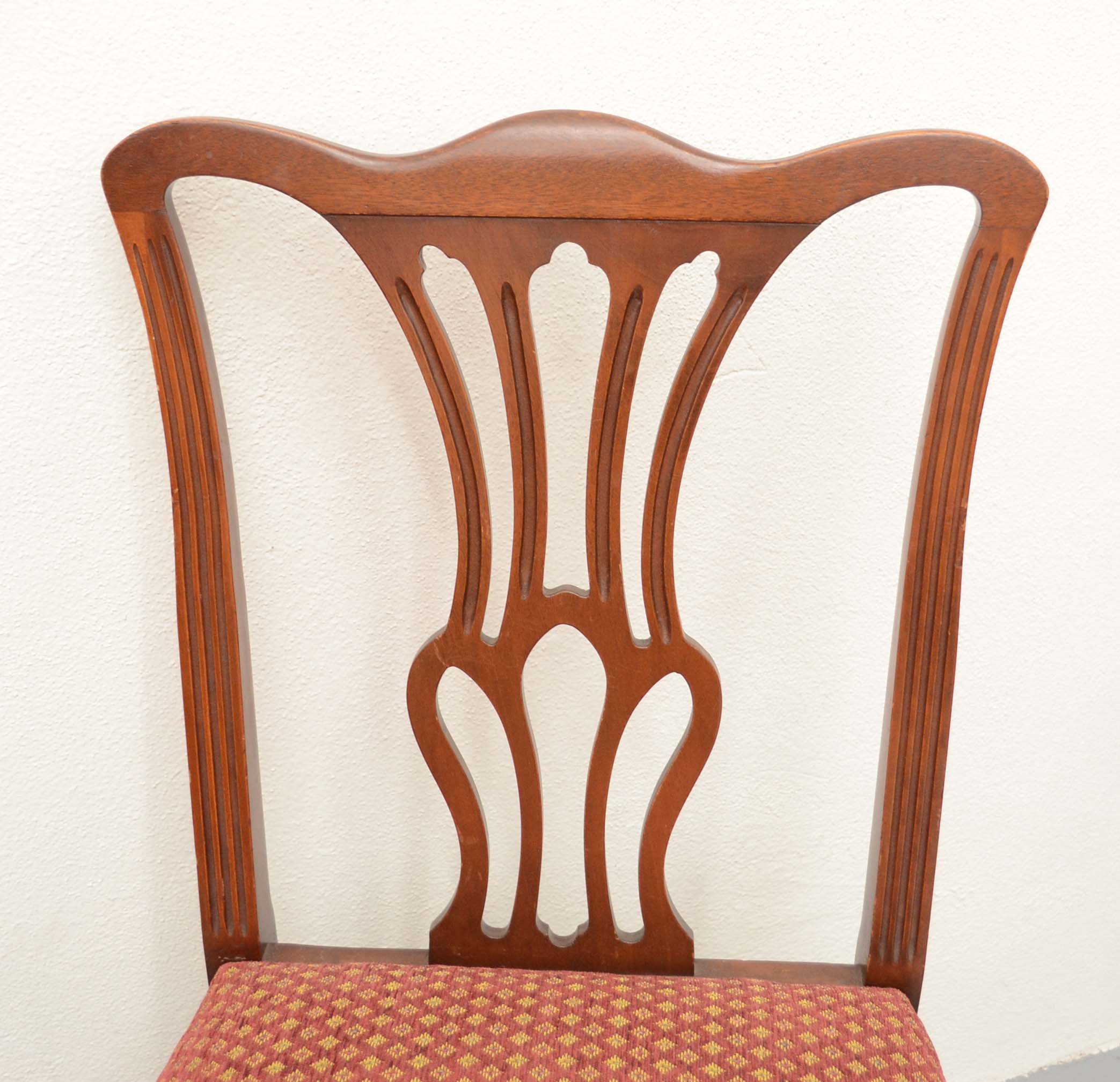 Eight Chippendale Style Dining Chairs by Paine Furniture
