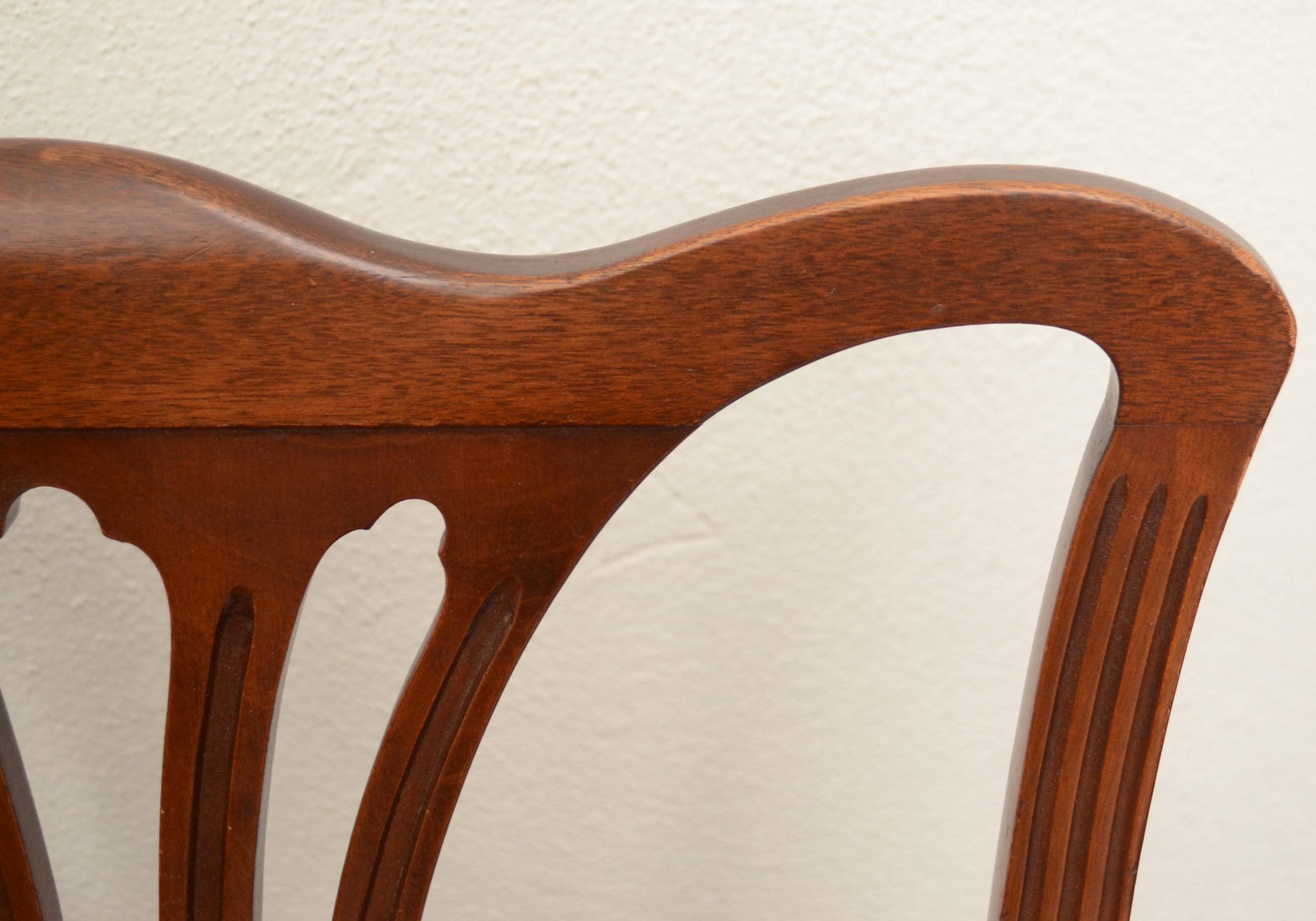 Eight Chippendale Style Dining Chairs by Paine Furniture