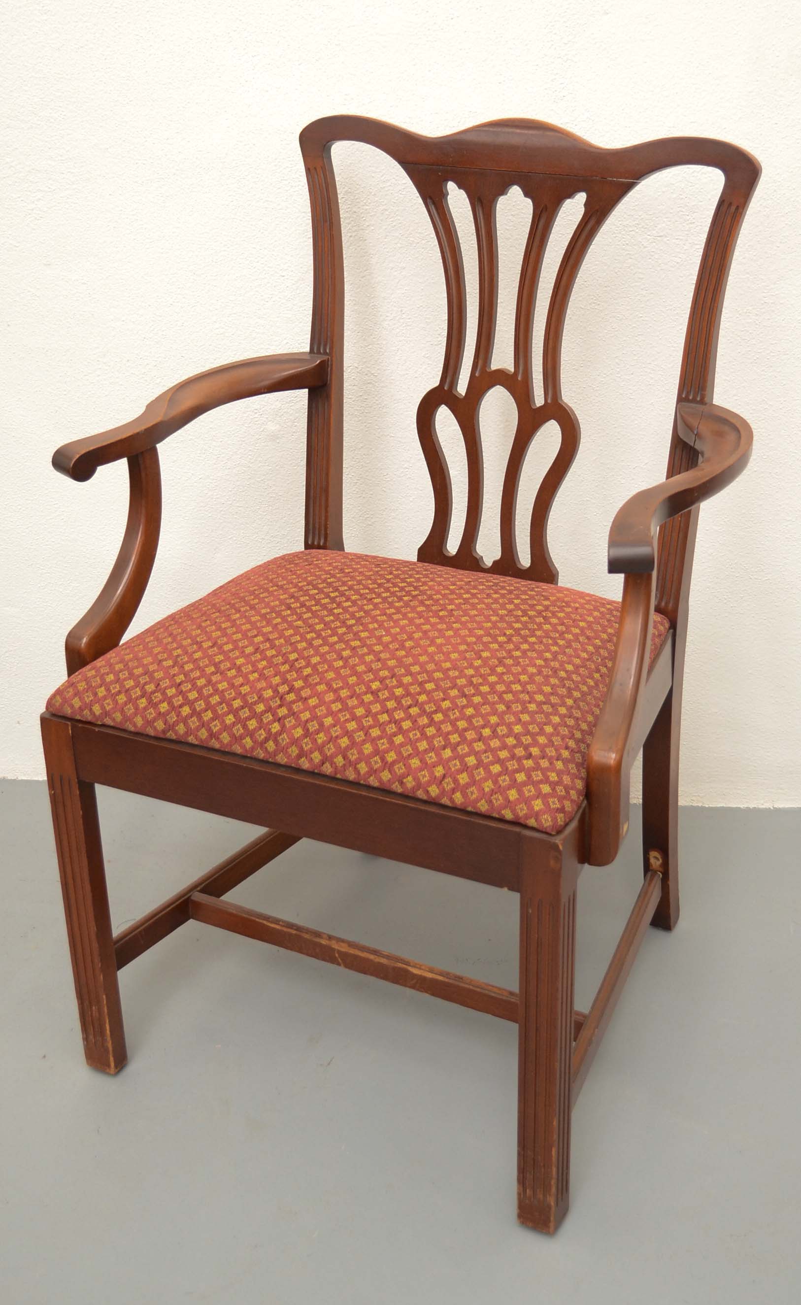 Eight Chippendale Style Dining Chairs by Paine Furniture