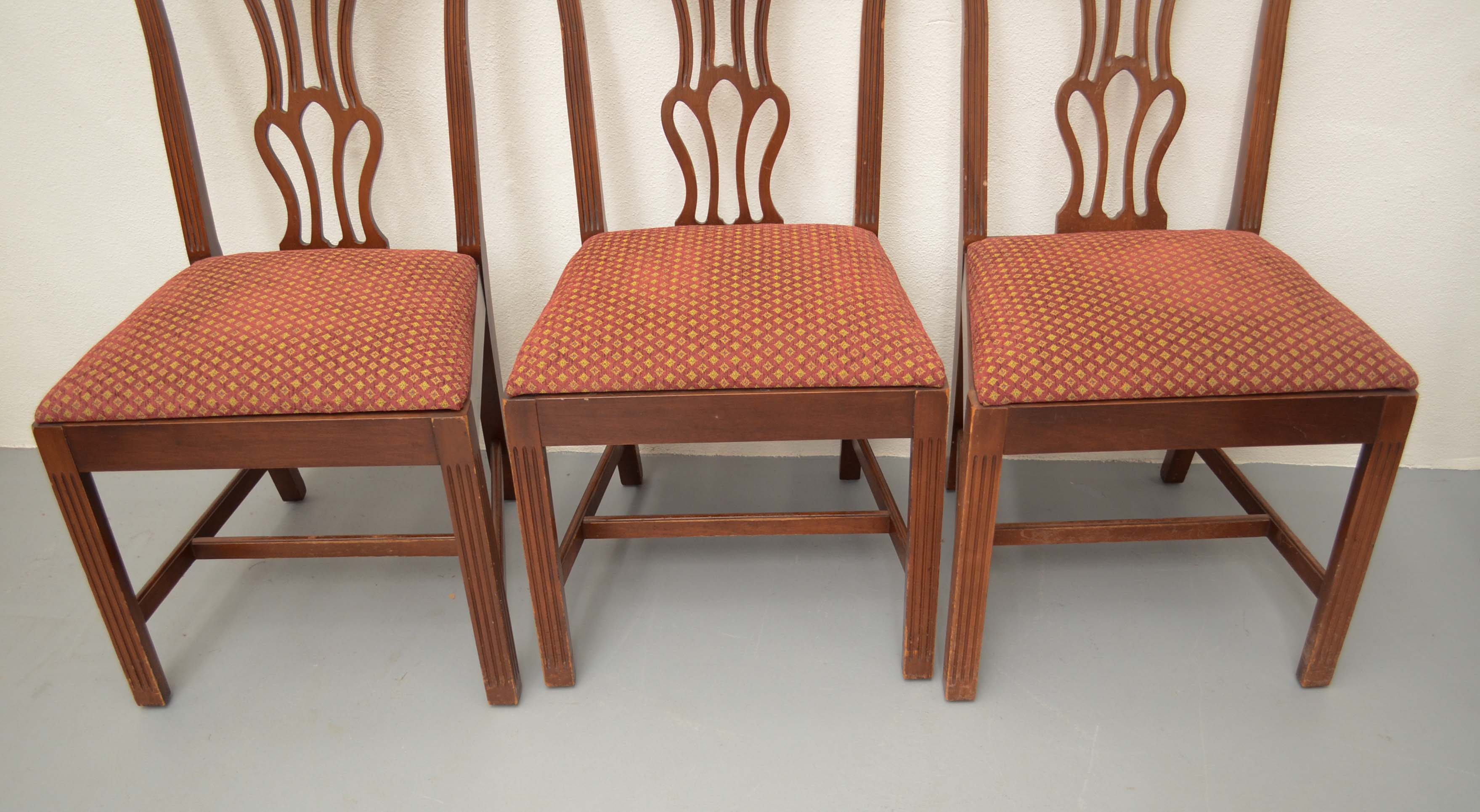 Eight Chippendale Style Dining Chairs by Paine Furniture