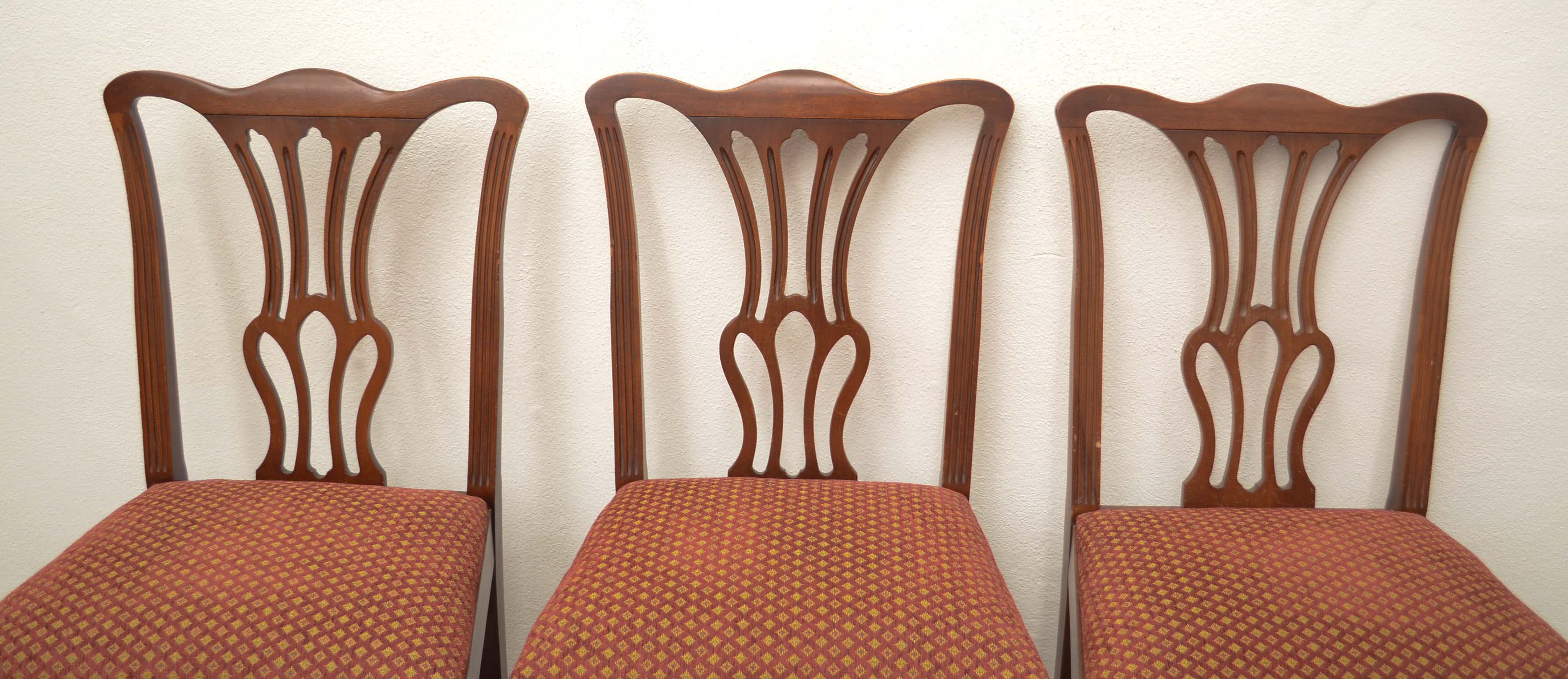 Eight Chippendale Style Dining Chairs by Paine Furniture