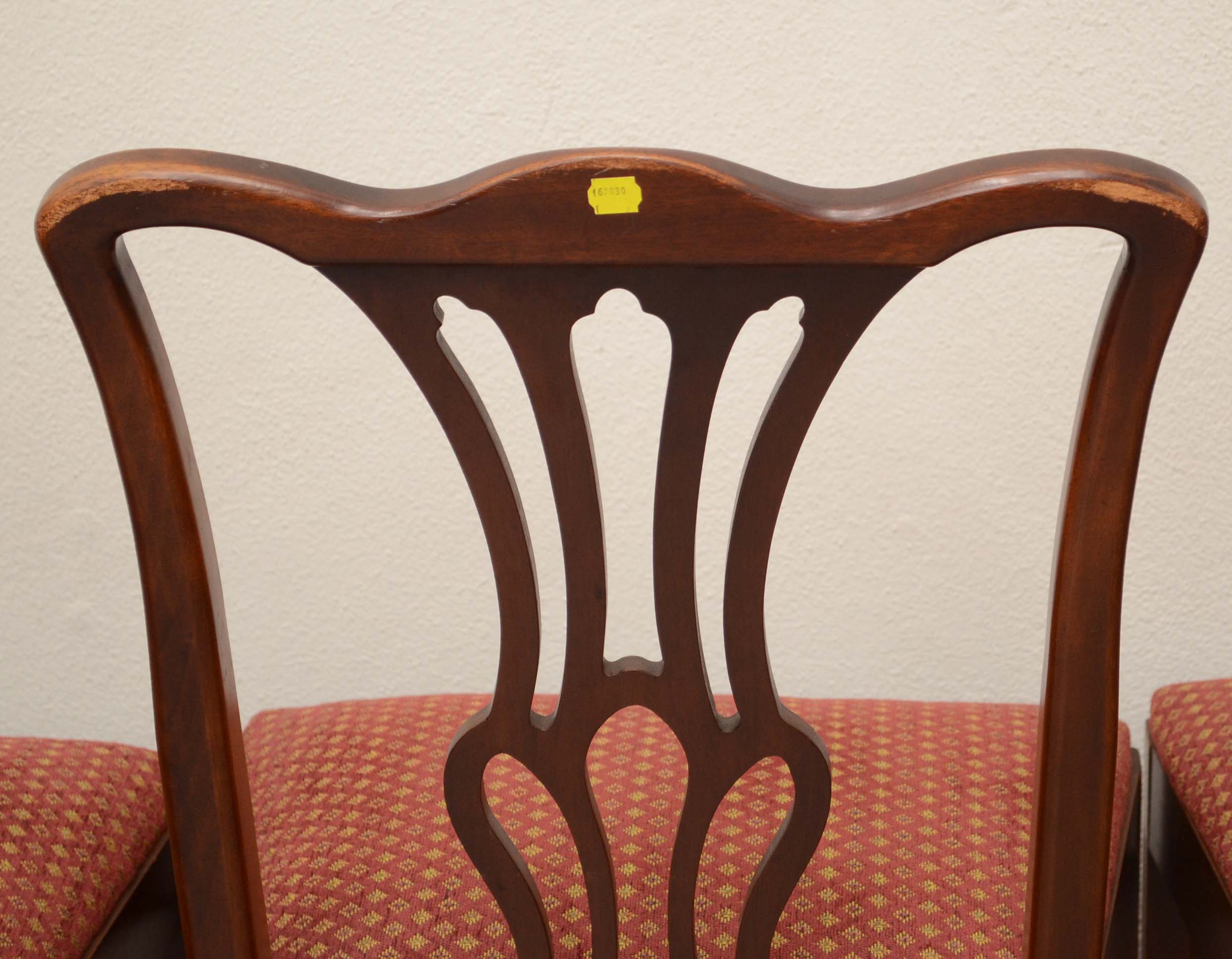 Eight Chippendale Style Dining Chairs by Paine Furniture