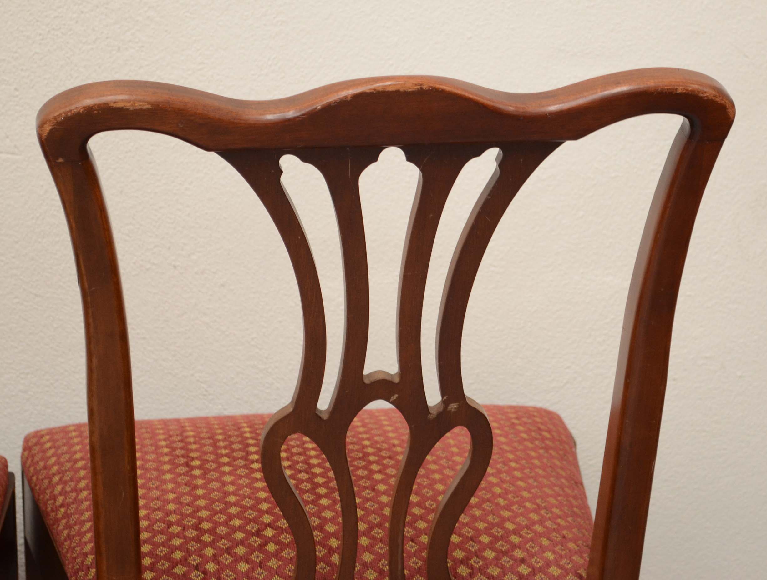 Eight Chippendale Style Dining Chairs by Paine Furniture