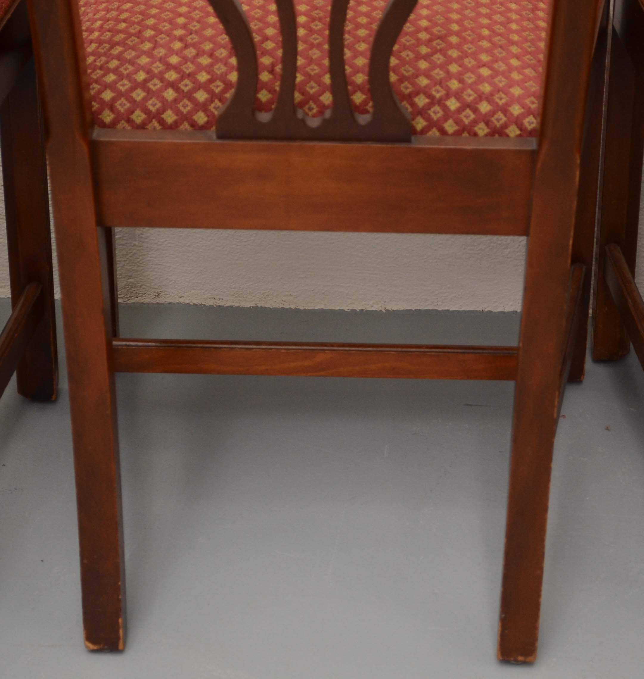 Eight Chippendale Style Dining Chairs by Paine Furniture