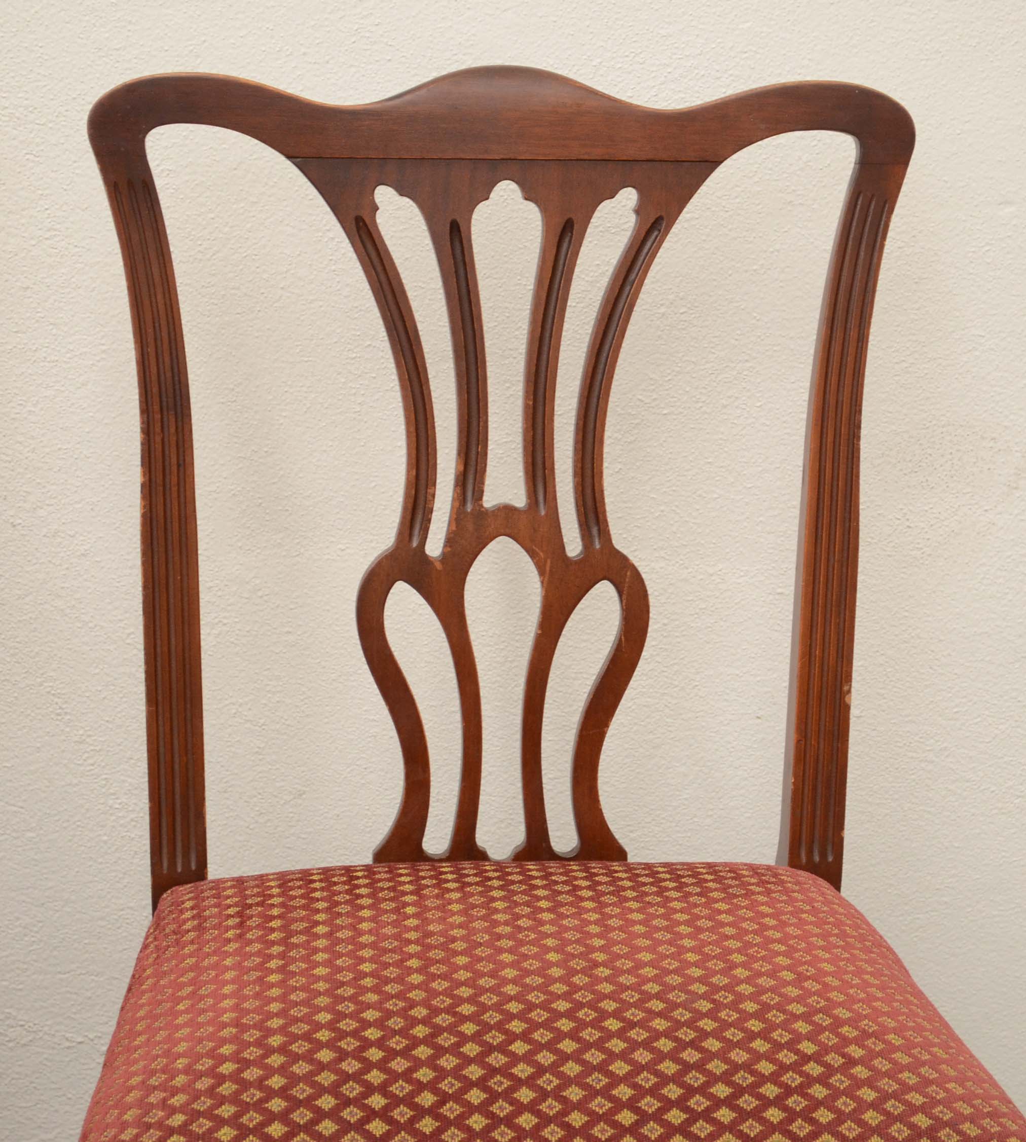 Eight Chippendale Style Dining Chairs by Paine Furniture