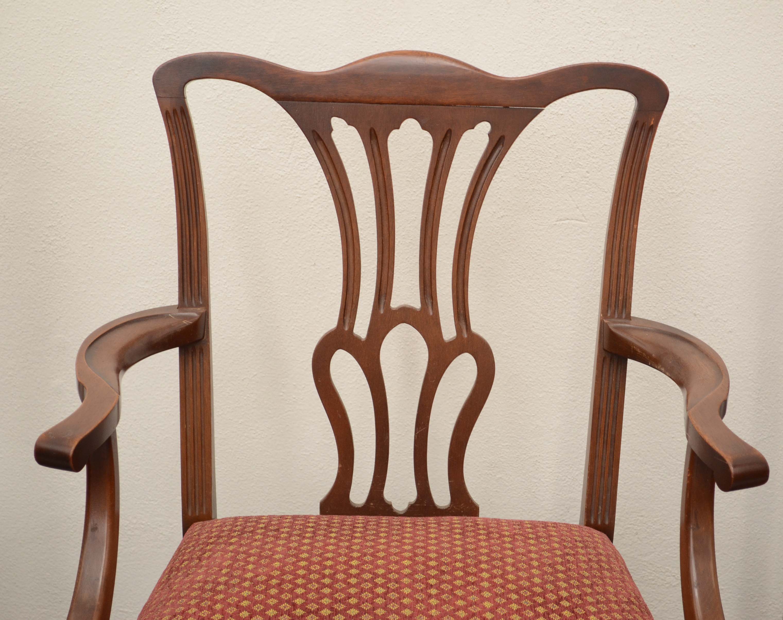 Eight Chippendale Style Dining Chairs by Paine Furniture