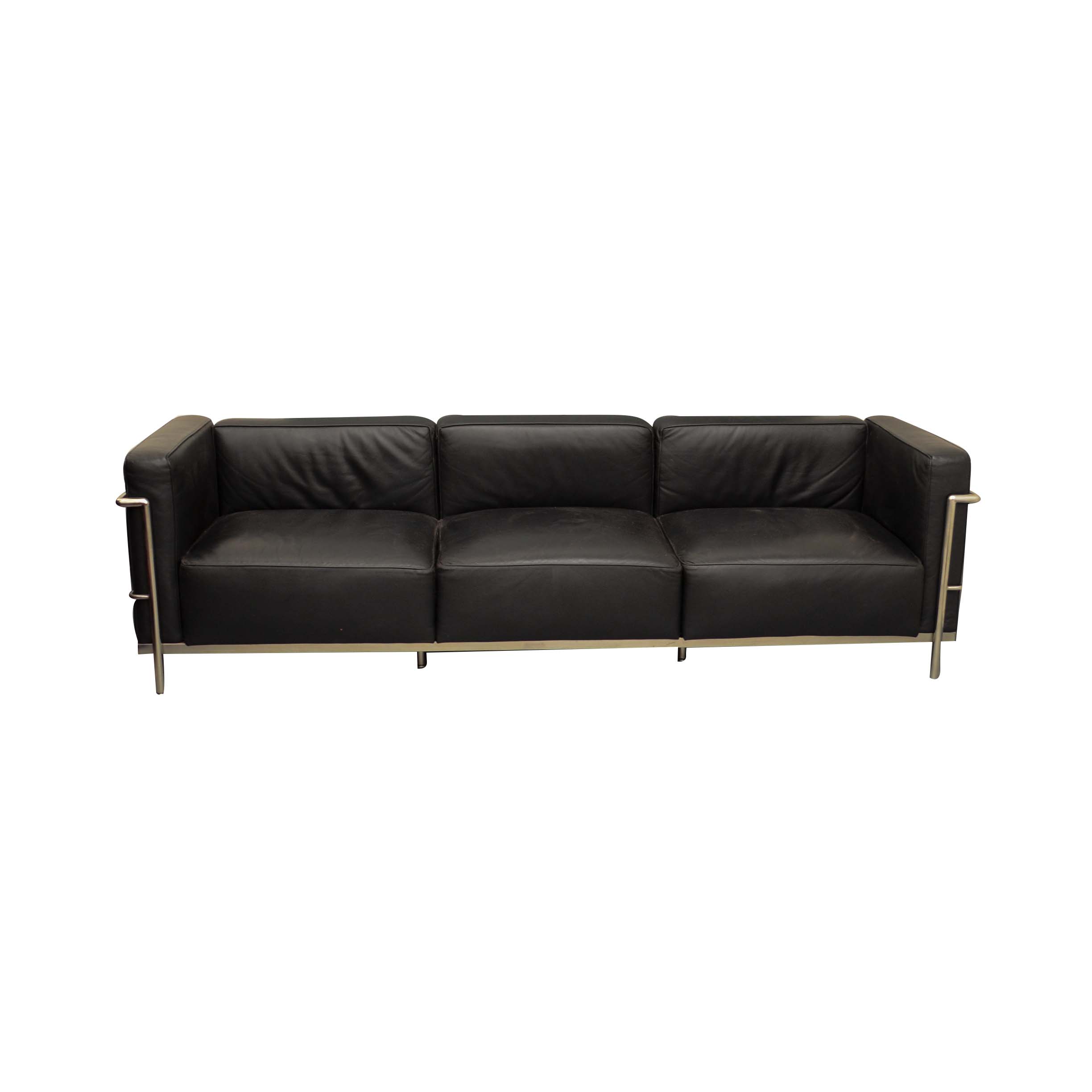 Mid Century Modern Style Leather Sofa After Le Corbusier "LC3"