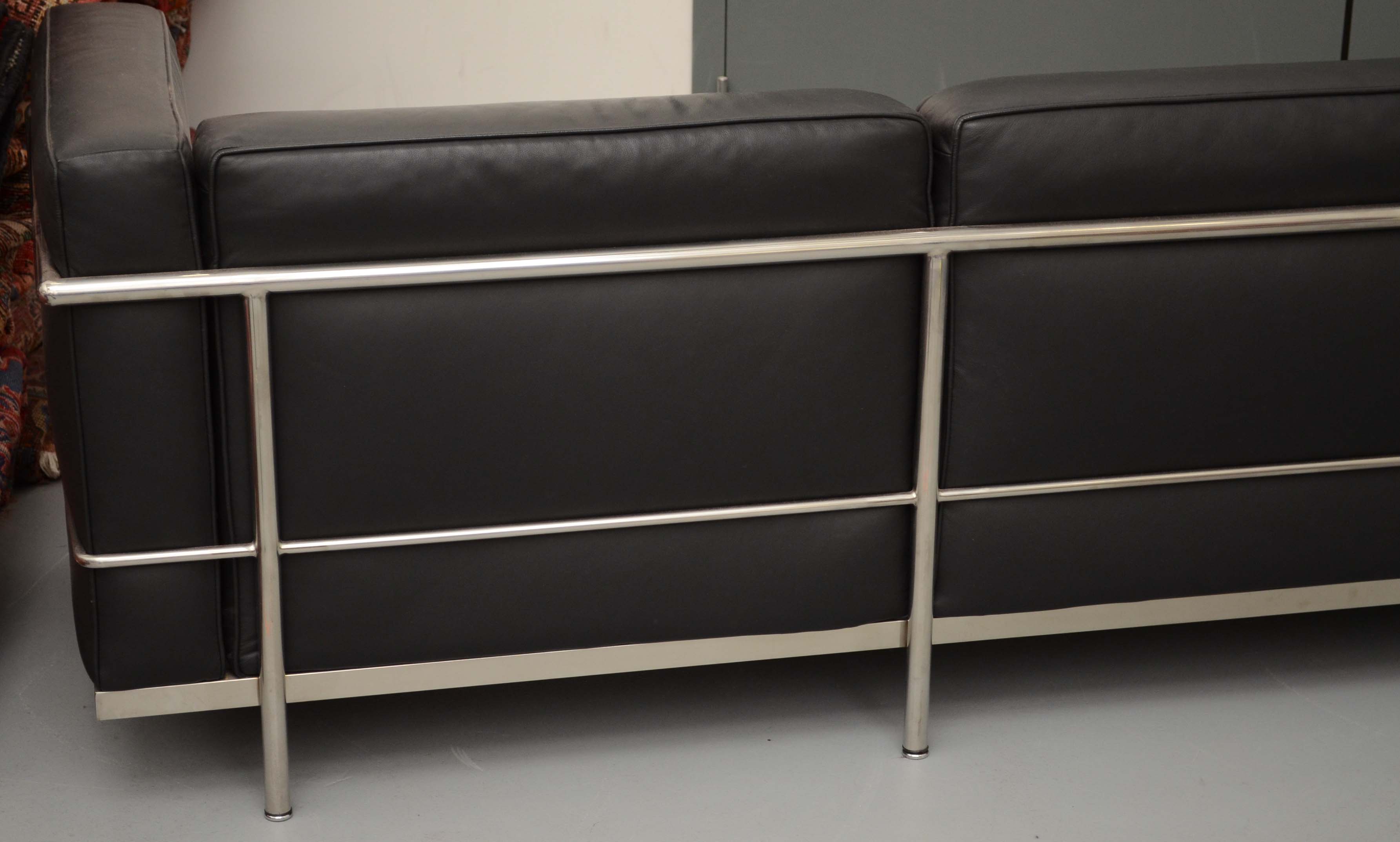 Mid Century Modern Style Leather Sofa After Le Corbusier "LC3"