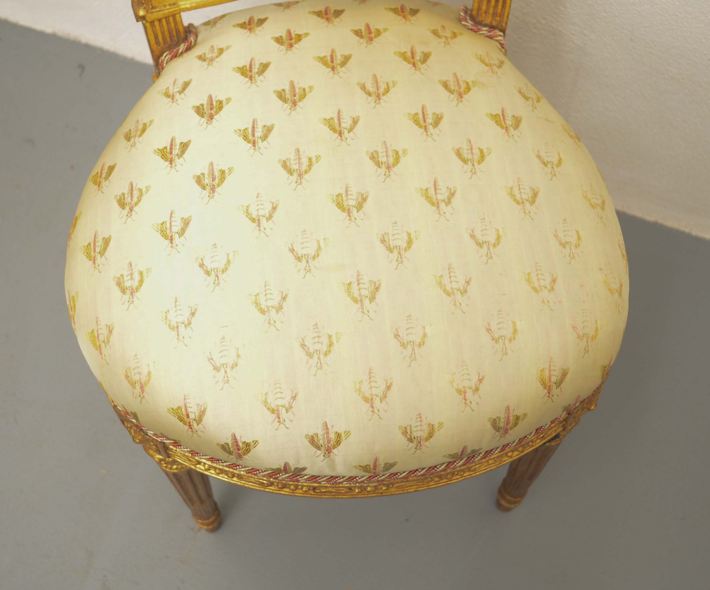 Pair of Louis XVI Style Gilded Side Chairs