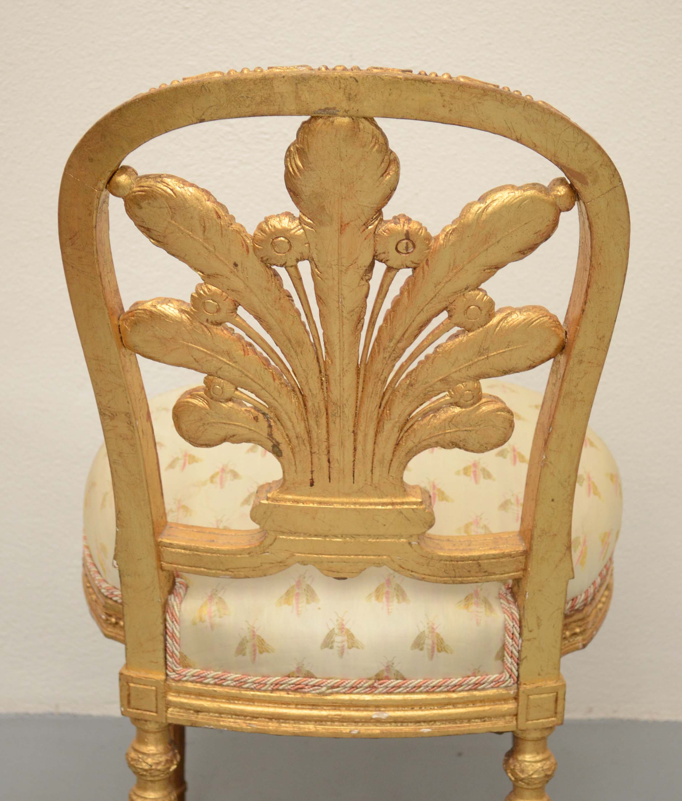 Pair of Louis XVI Style Gilded Side Chairs